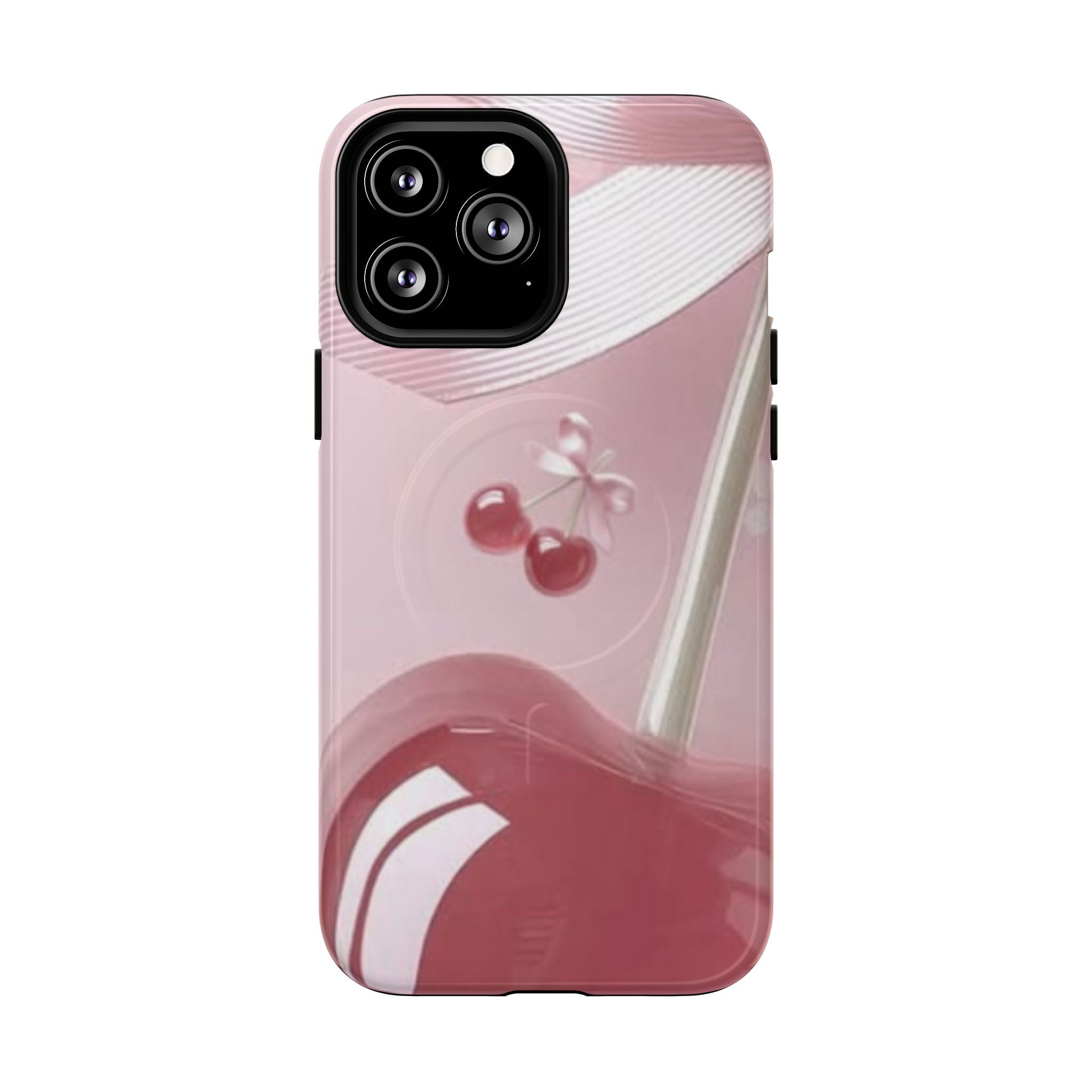 Pink Cherry MagSafe Phone Case — Tough Protective Cherry Design