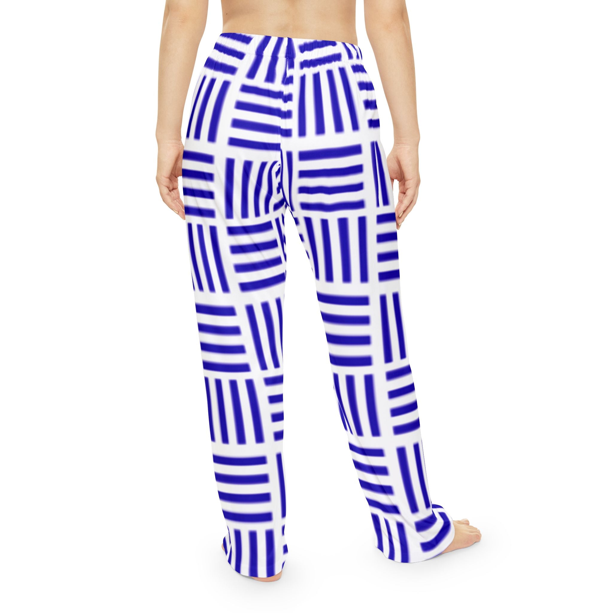 Blue Geometric Stripe Women's Pajama Pants