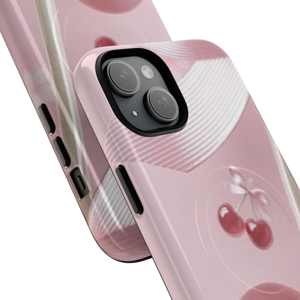 Pink Cherry MagSafe Phone Case — Tough Protective Cherry Design