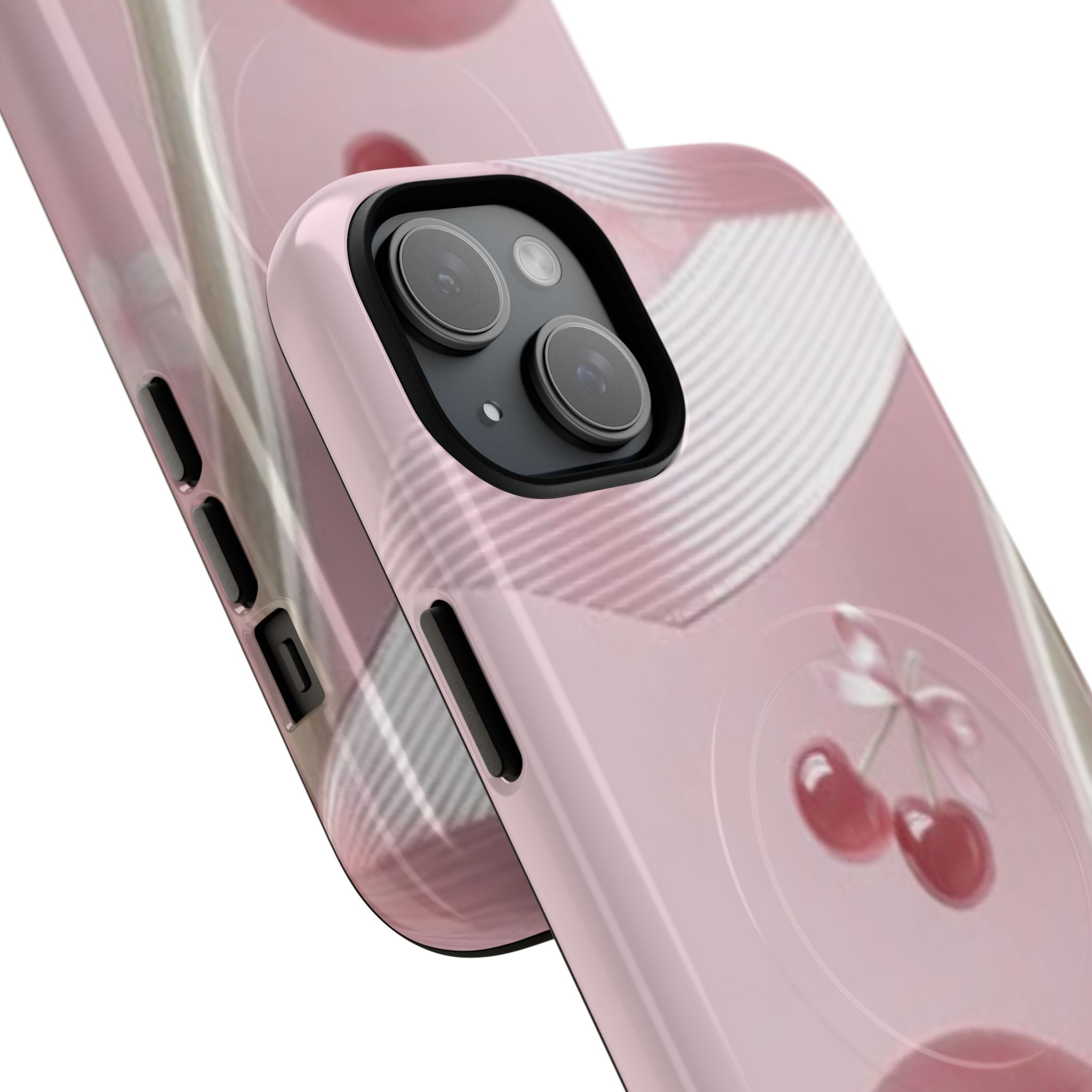 Pink Cherry MagSafe Phone Case — Tough Protective Cherry Design