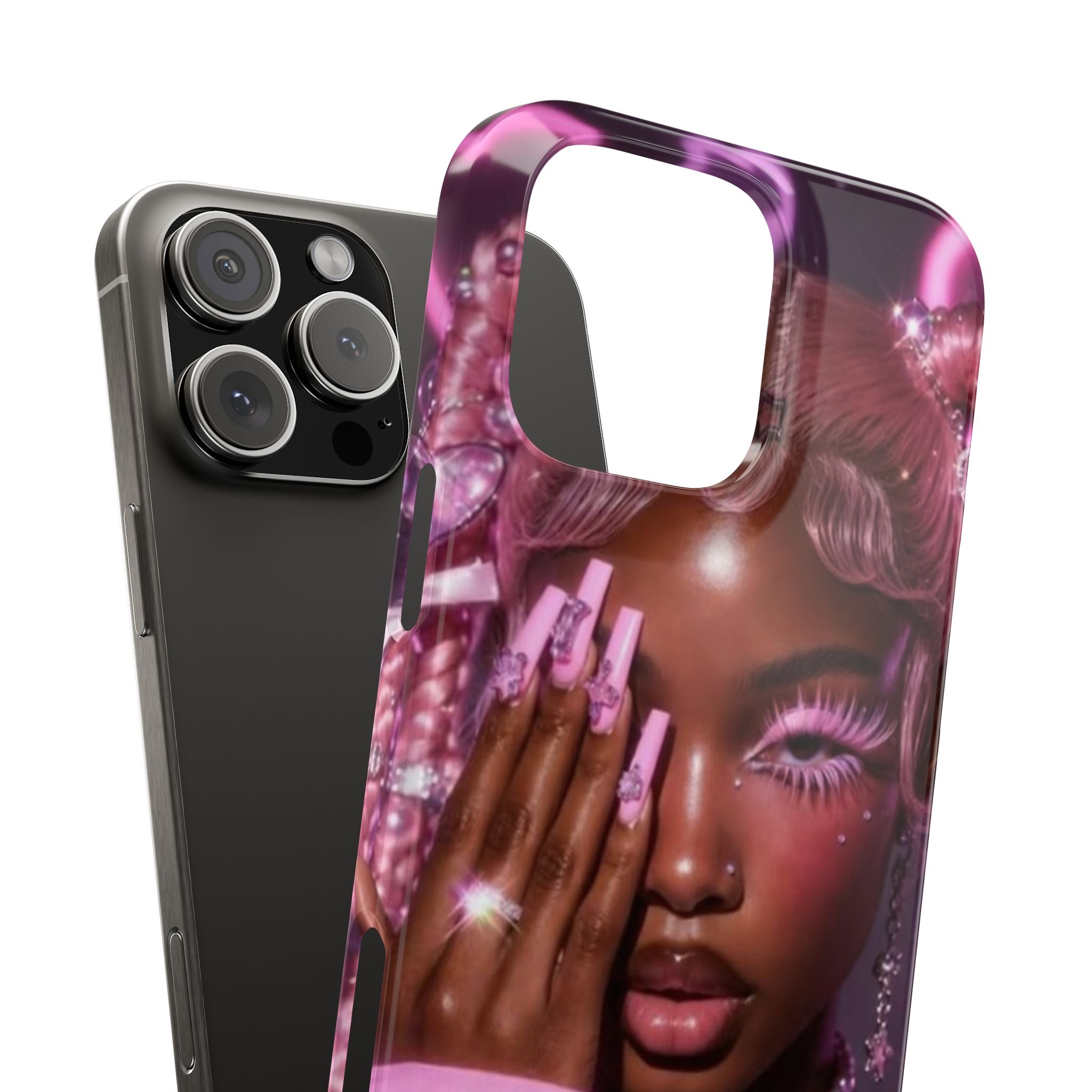 Pink Glam Slim Phone Case — Butterfly Jewels Fashion iPhone Cover