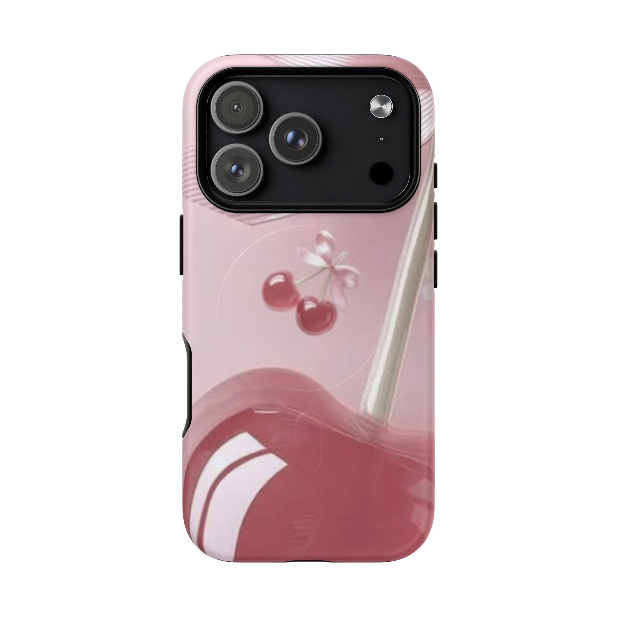 Pink Cherry MagSafe Phone Case — Tough Protective Cherry Design