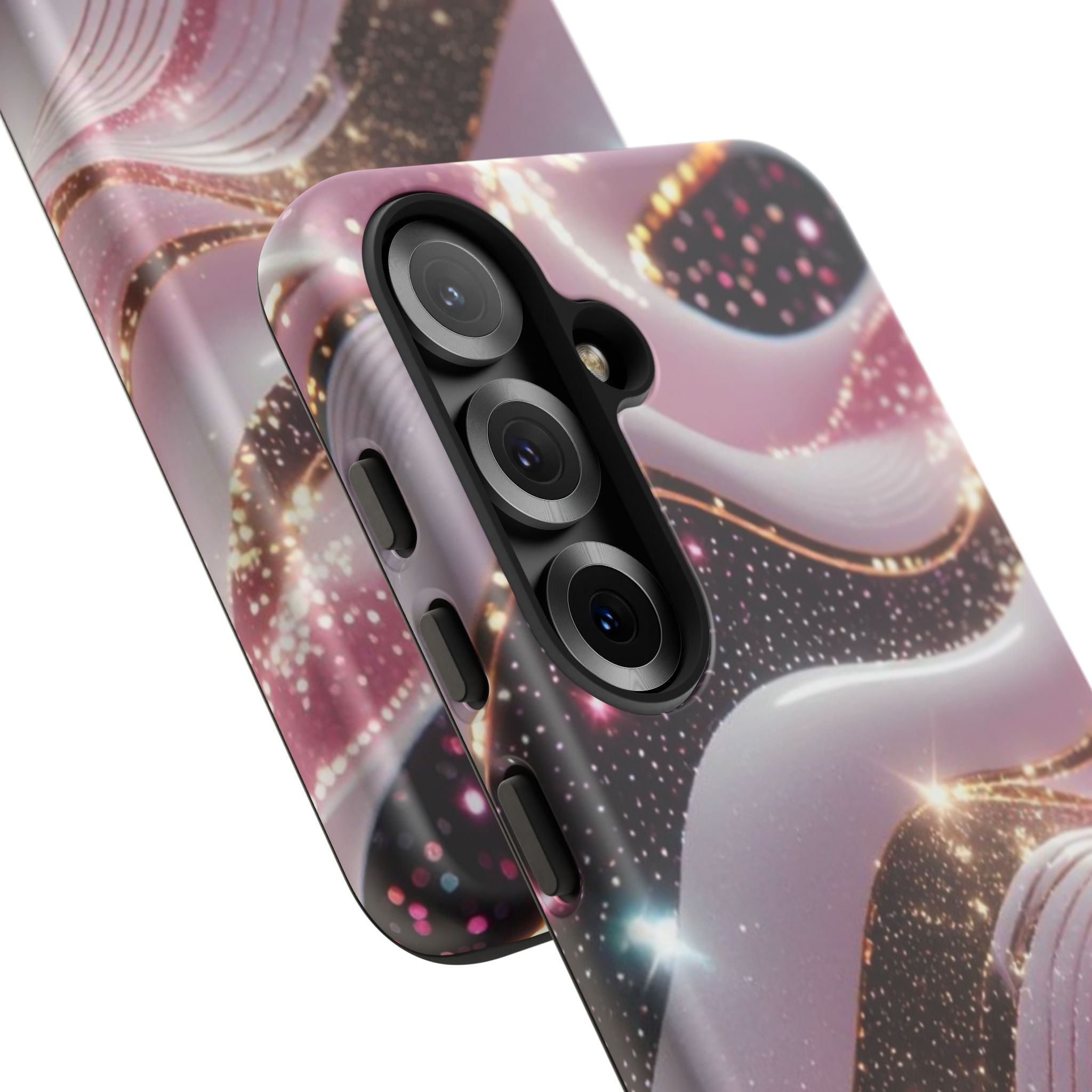 Sparkling Pink Wave Phone Case — Glitter Marble Protective Cover