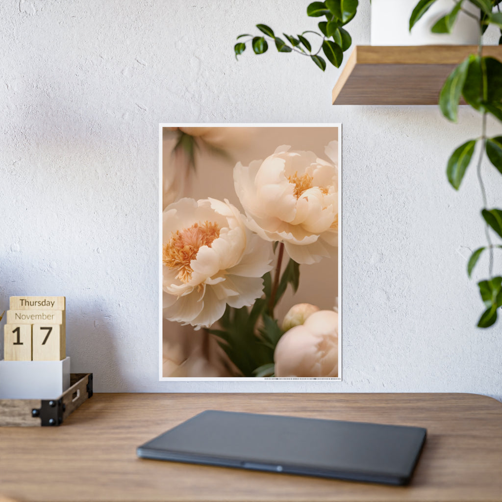 Peach Peony Print Poster