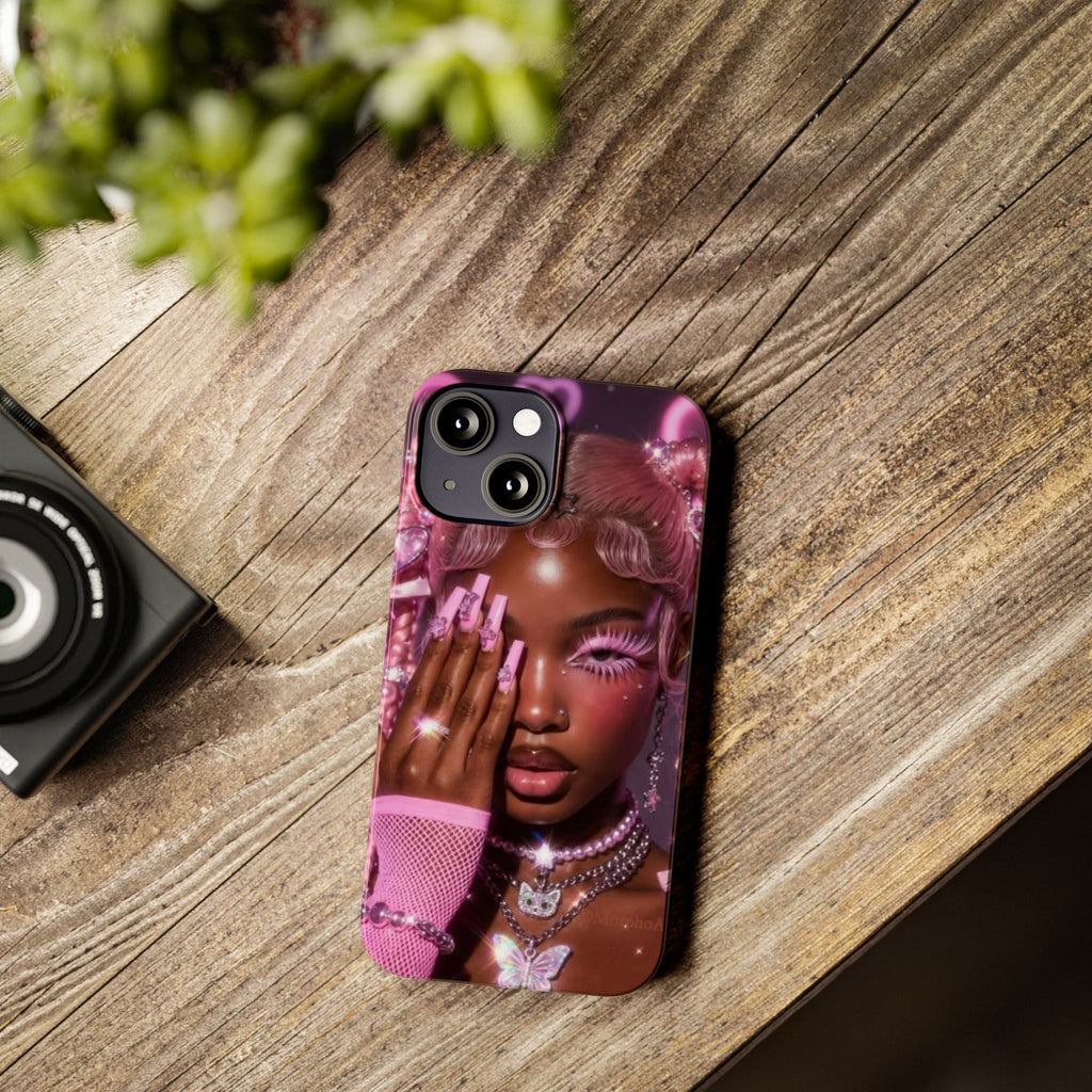 Pink Glam Slim Phone Case — Butterfly Jewels Fashion iPhone Cover