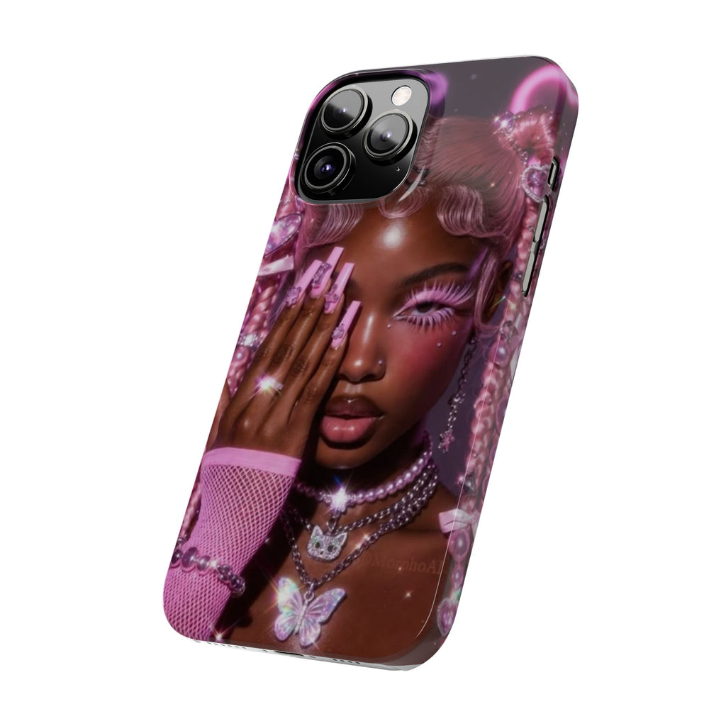 Pink Glam Slim Phone Case — Butterfly Jewels Fashion iPhone Cover