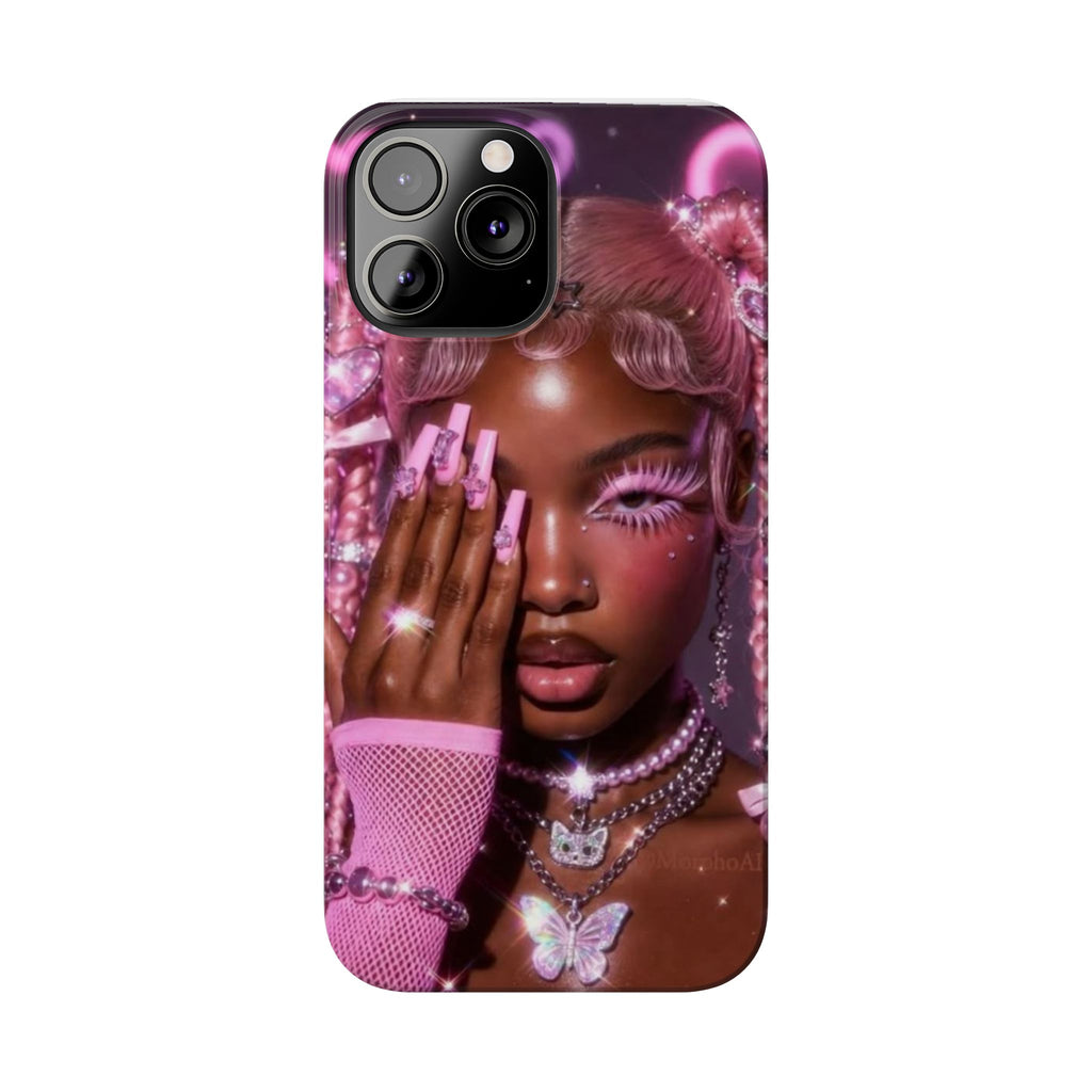 Pink Glam Slim Phone Case — Butterfly Jewels Fashion iPhone Cover