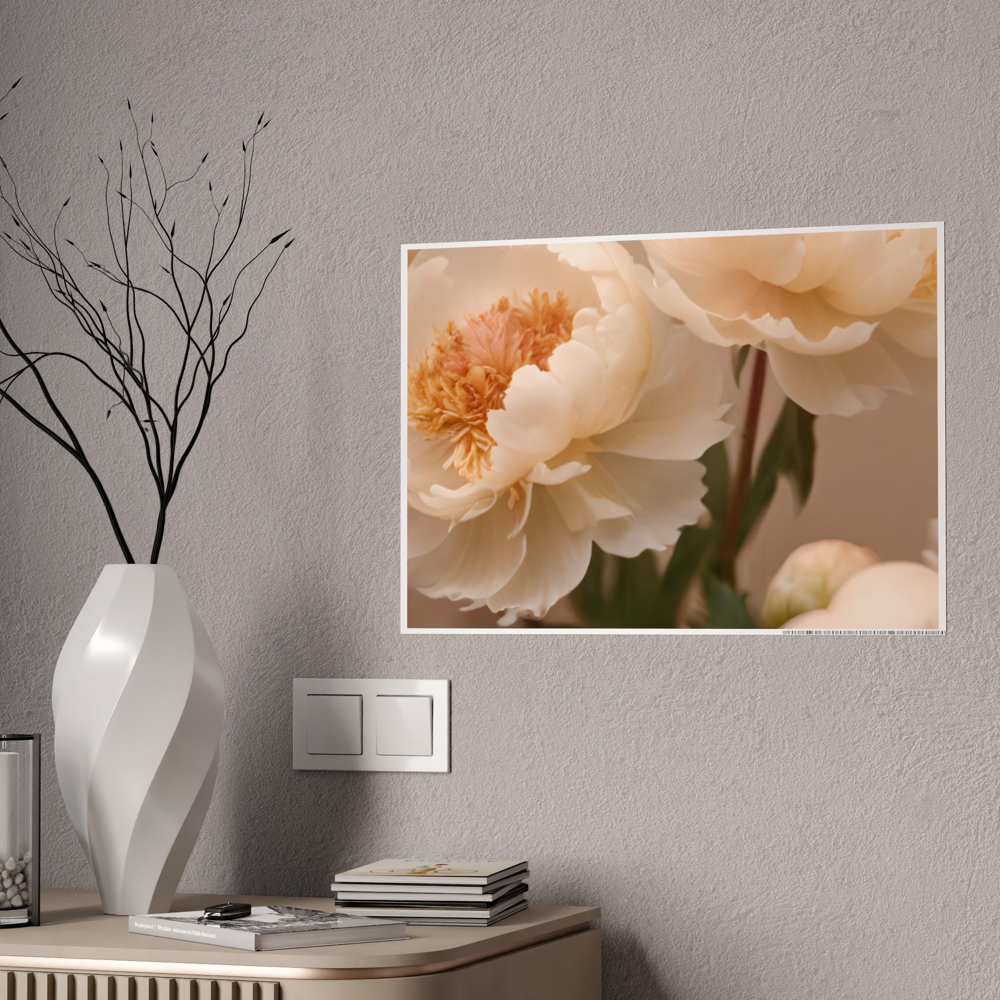 Peach Peony Print Poster