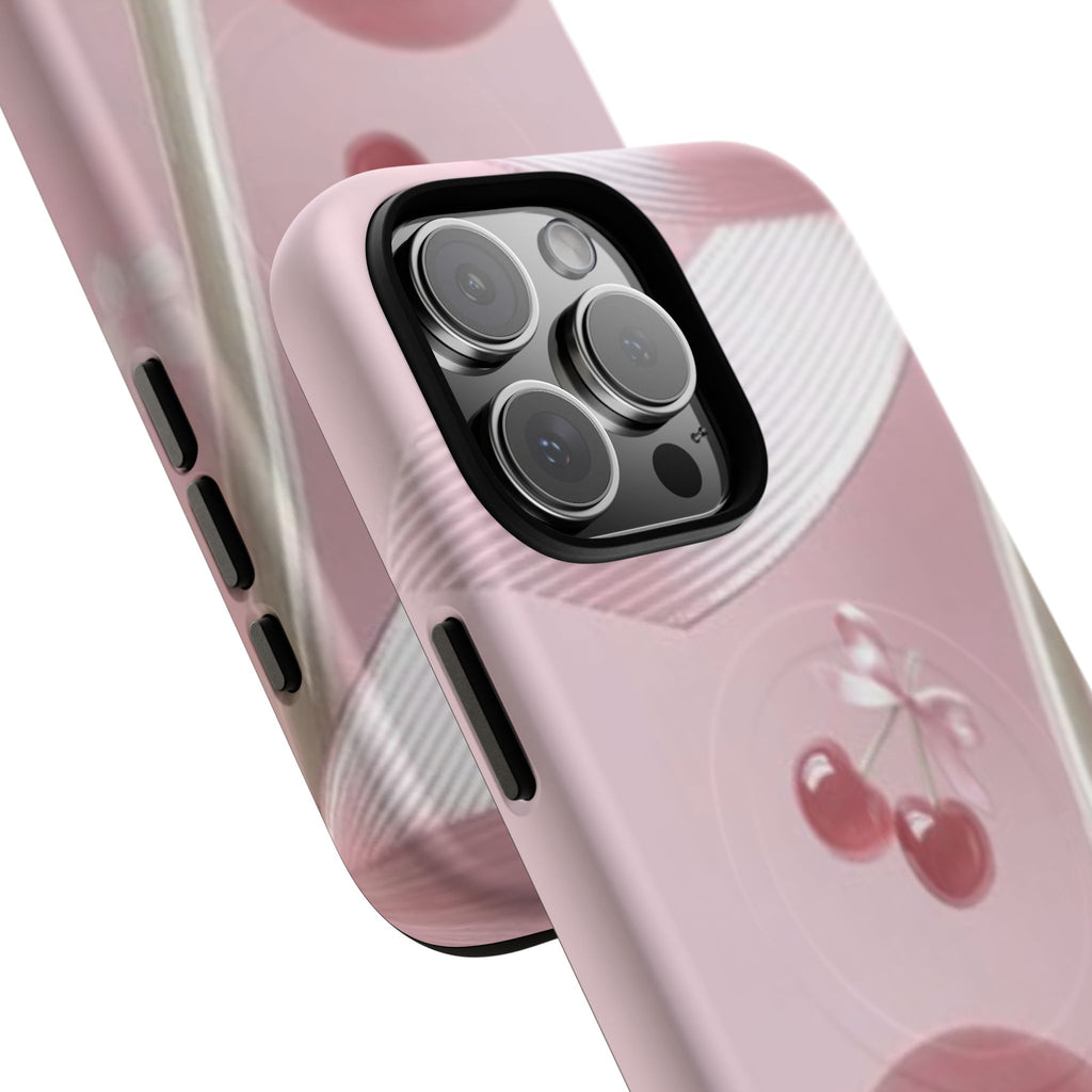 Pink Cherry MagSafe Phone Case — Tough Protective Cherry Design
