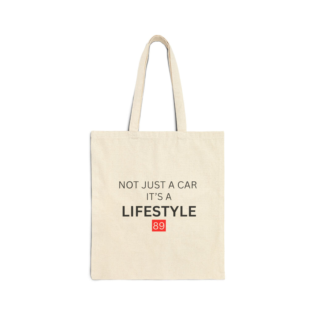 Lifestyle Car Tote Bag - "Not Just a Car, It's a Lifestyle" Cotton Canvas Tote