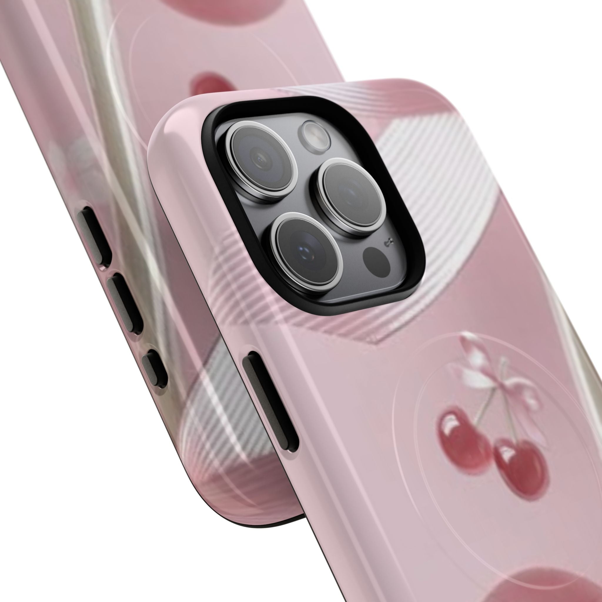 Pink Cherry MagSafe Phone Case — Tough Protective Cherry Design