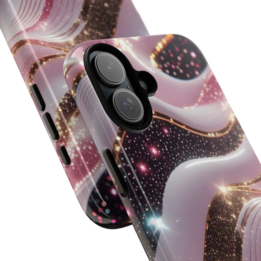 Sparkling Pink Wave Phone Case — Glitter Marble Protective Cover