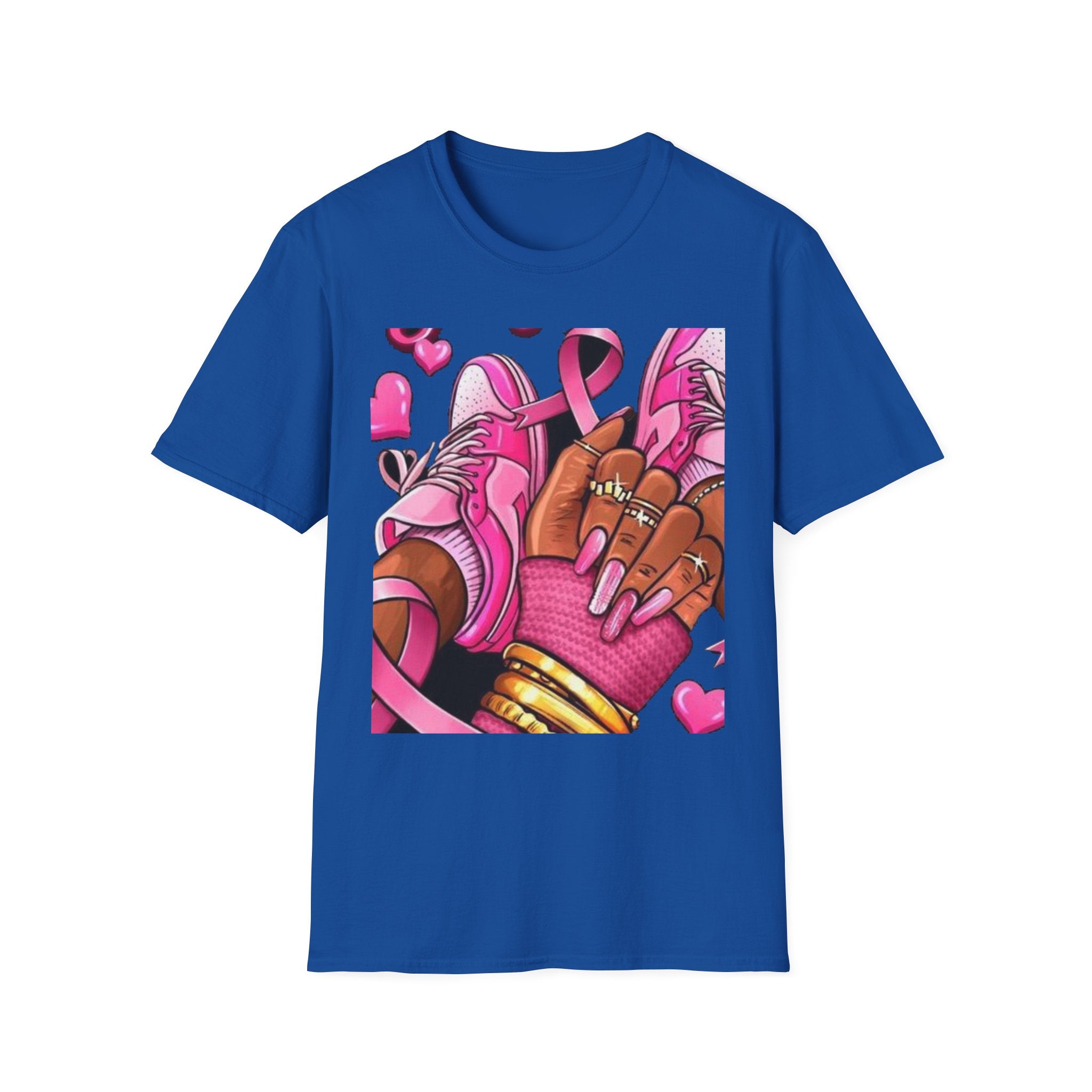 Breast Cancer Awareness Pink Ribbon Graphic T‑Shirt