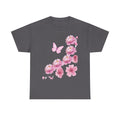 Floral Pink Cherry Blossom Tee — Butterfly Spring Garden T‑Shirt