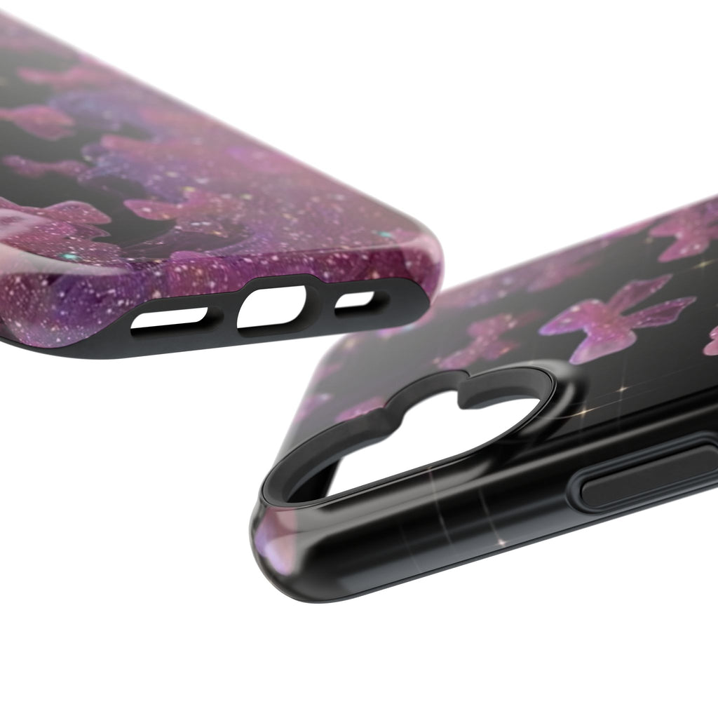 Galaxy Pink Butterflies Phone Case — Magnetic Impact-Resistant