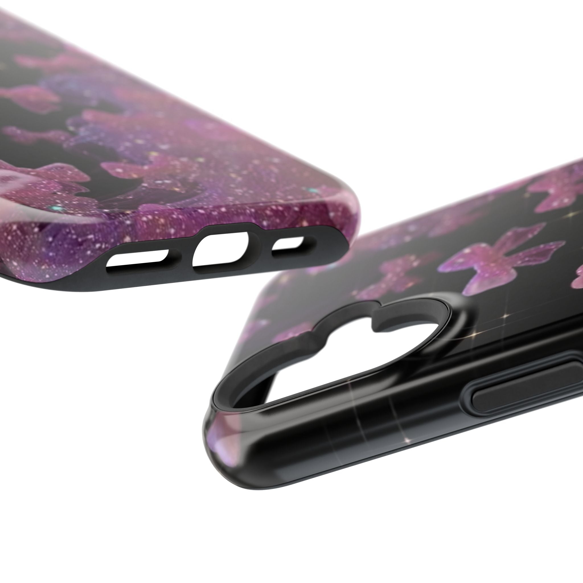 Galaxy Pink Butterflies Phone Case — Magnetic Impact-Resistant
