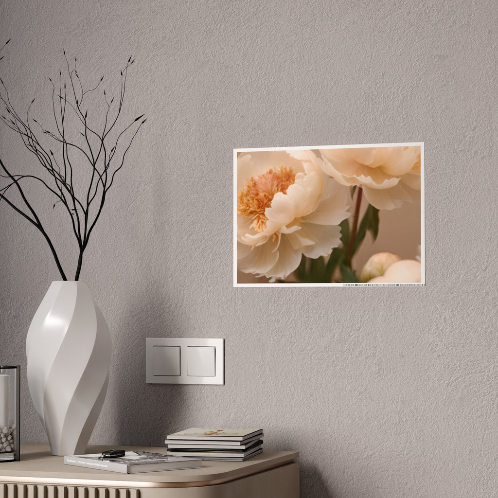Peach Peony Print Poster