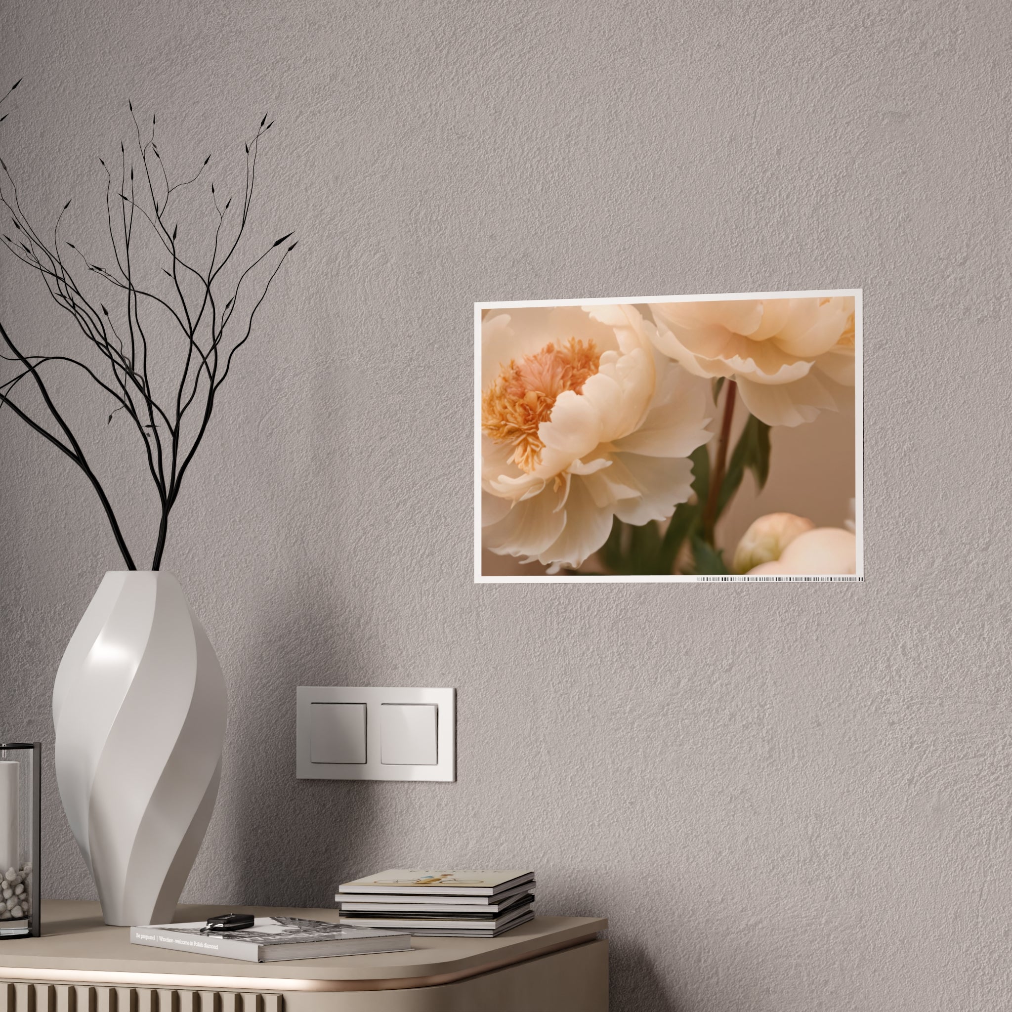 Peach Peony Print Poster