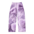 Lavender Bow & Pom Pom Pajama Pants — Cozy Floral Women's Loungewear