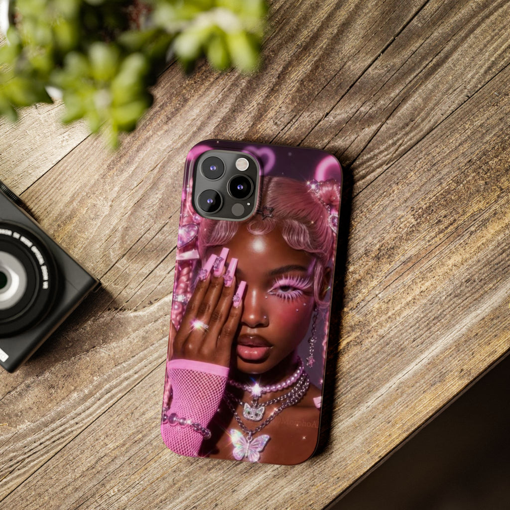 Pink Glam Slim Phone Case — Butterfly Jewels Fashion iPhone Cover