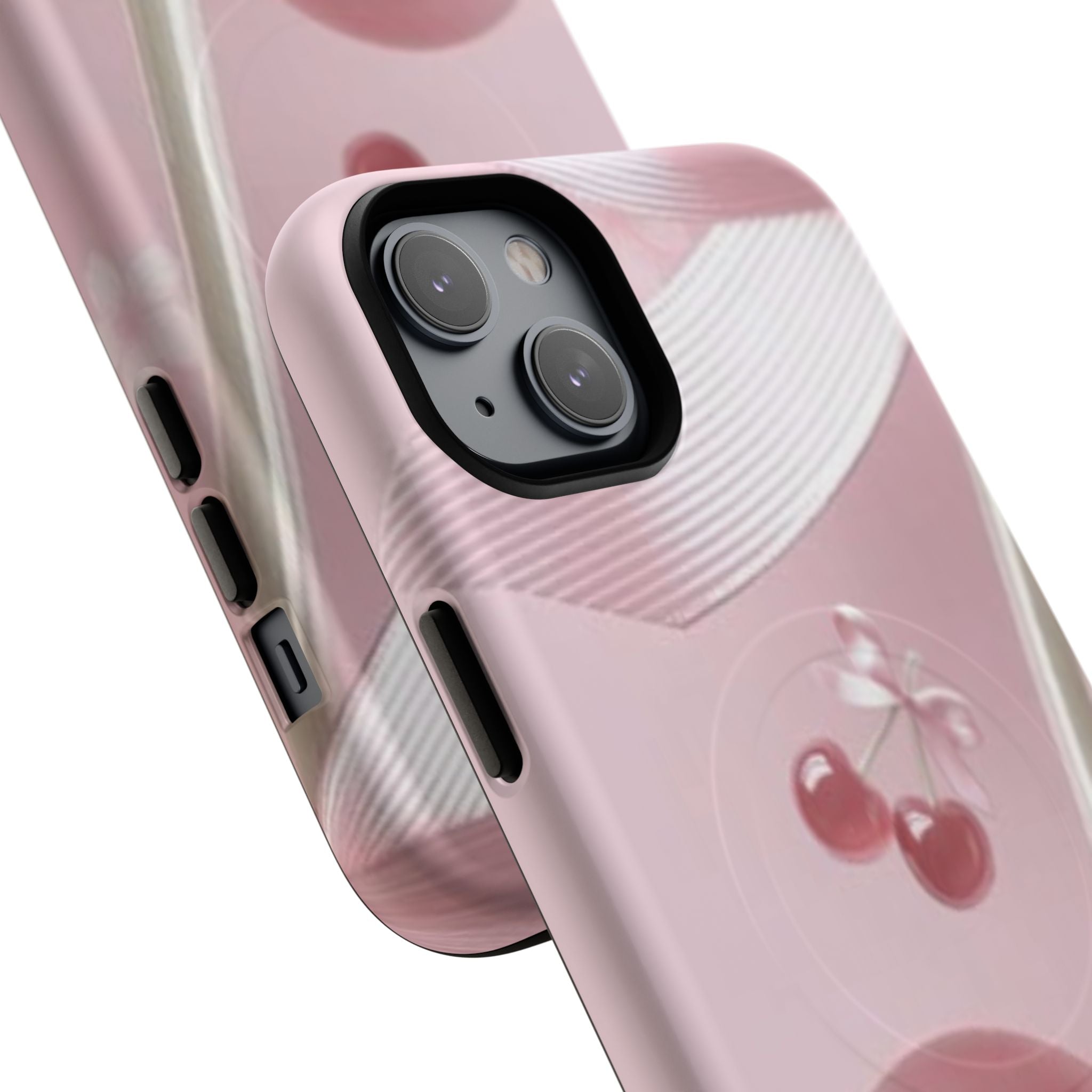 Pink Cherry MagSafe Phone Case — Tough Protective Cherry Design