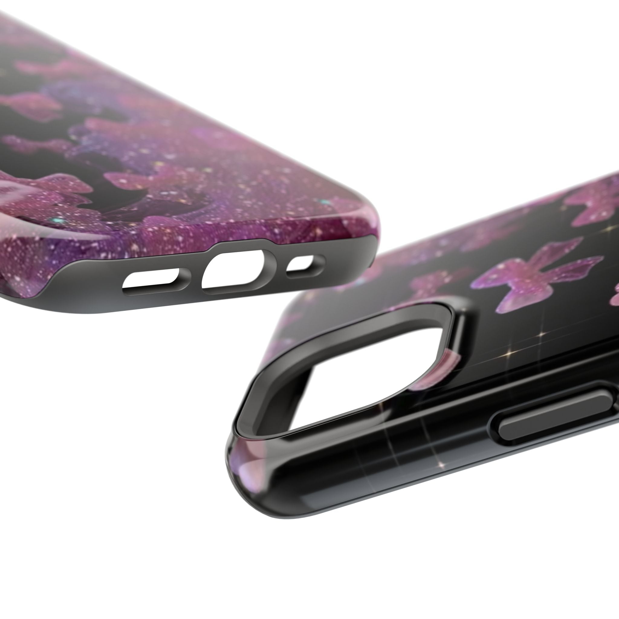 Galaxy Pink Butterflies Phone Case — Magnetic Impact-Resistant