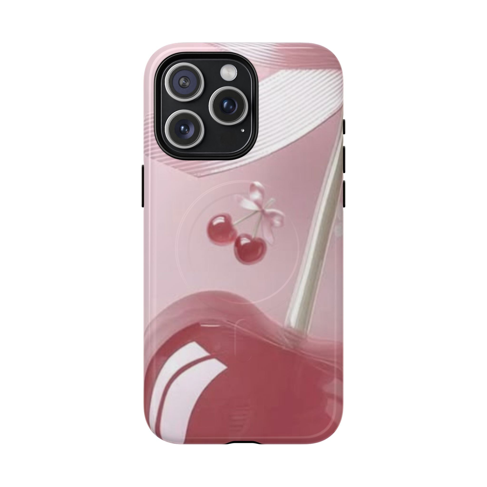 Pink Cherry MagSafe Phone Case — Tough Protective Cherry Design