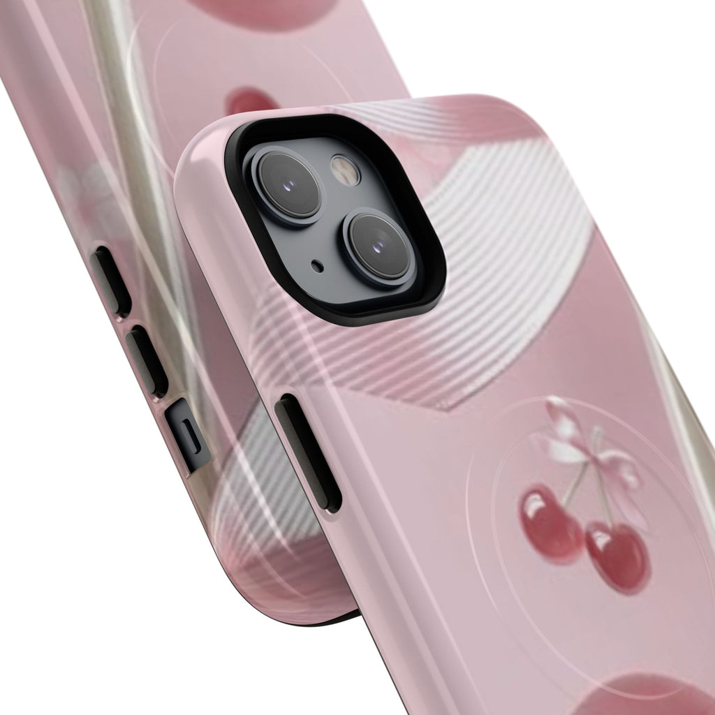 Pink Cherry MagSafe Phone Case — Tough Protective Cherry Design