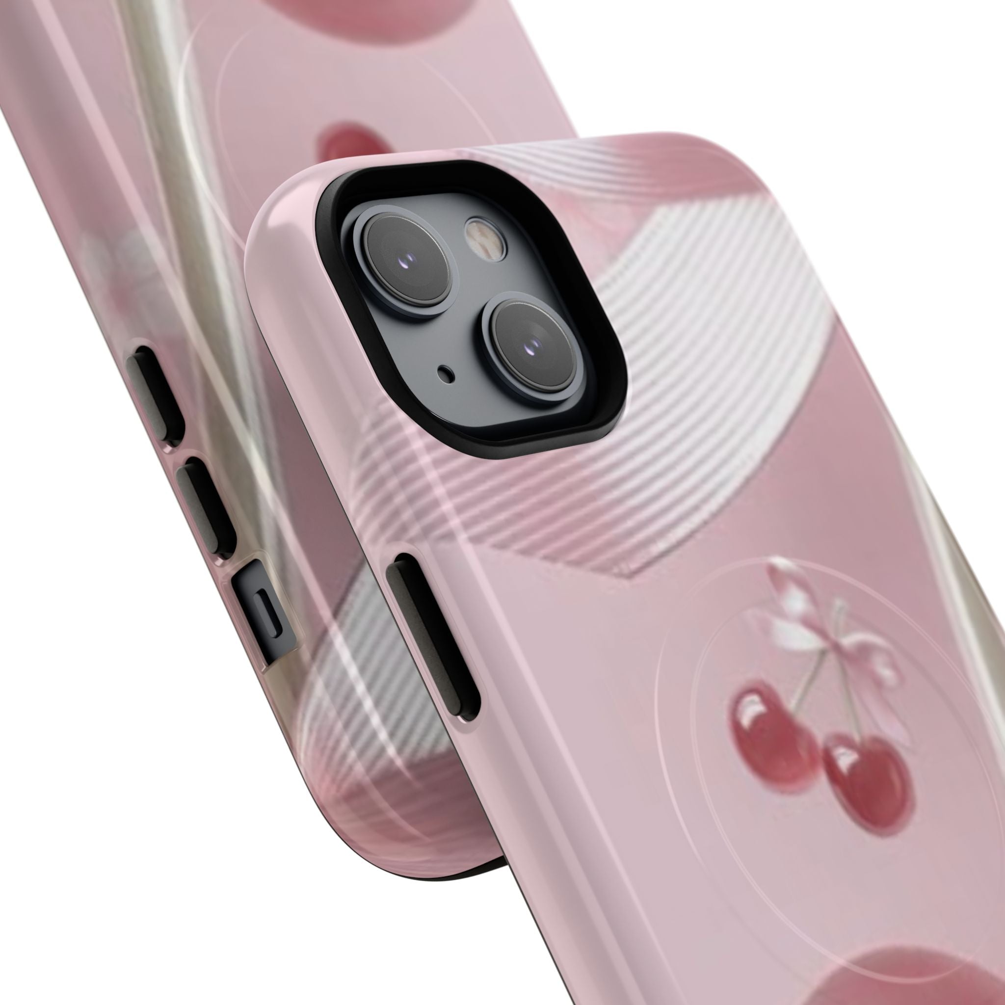 Pink Cherry MagSafe Phone Case — Tough Protective Cherry Design
