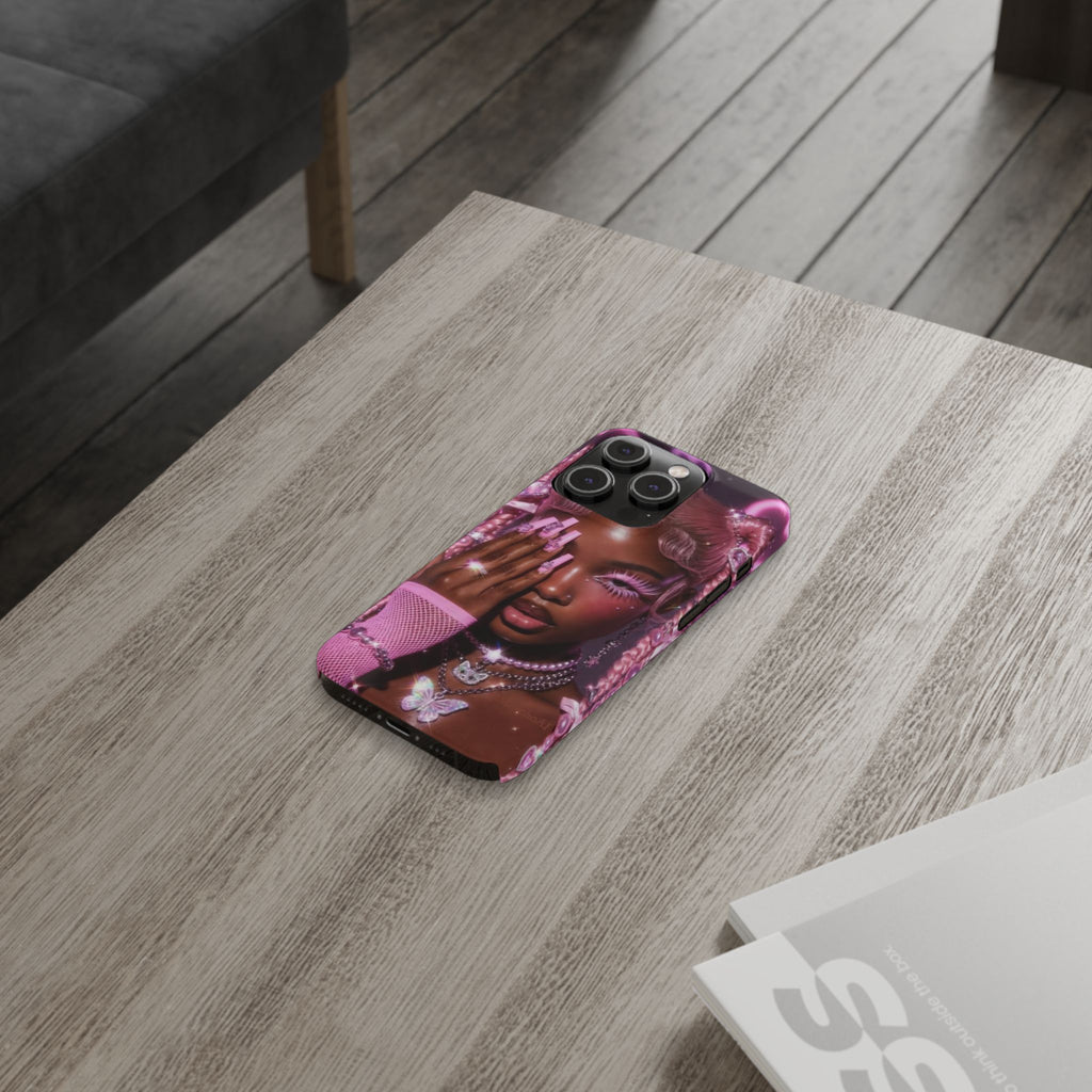 Pink Glam Slim Phone Case — Butterfly Jewels Fashion iPhone Cover