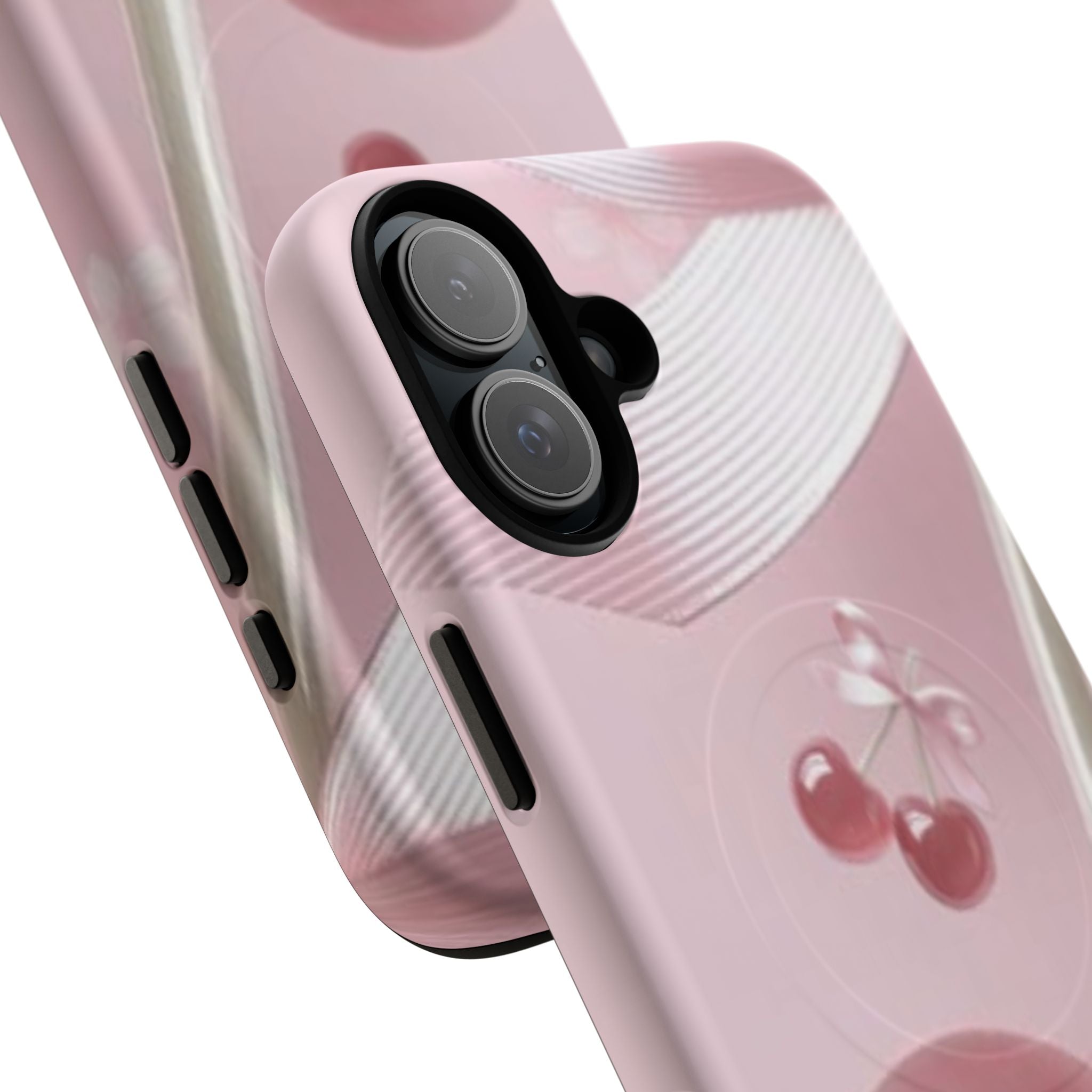 Pink Cherry MagSafe Phone Case — Tough Protective Cherry Design