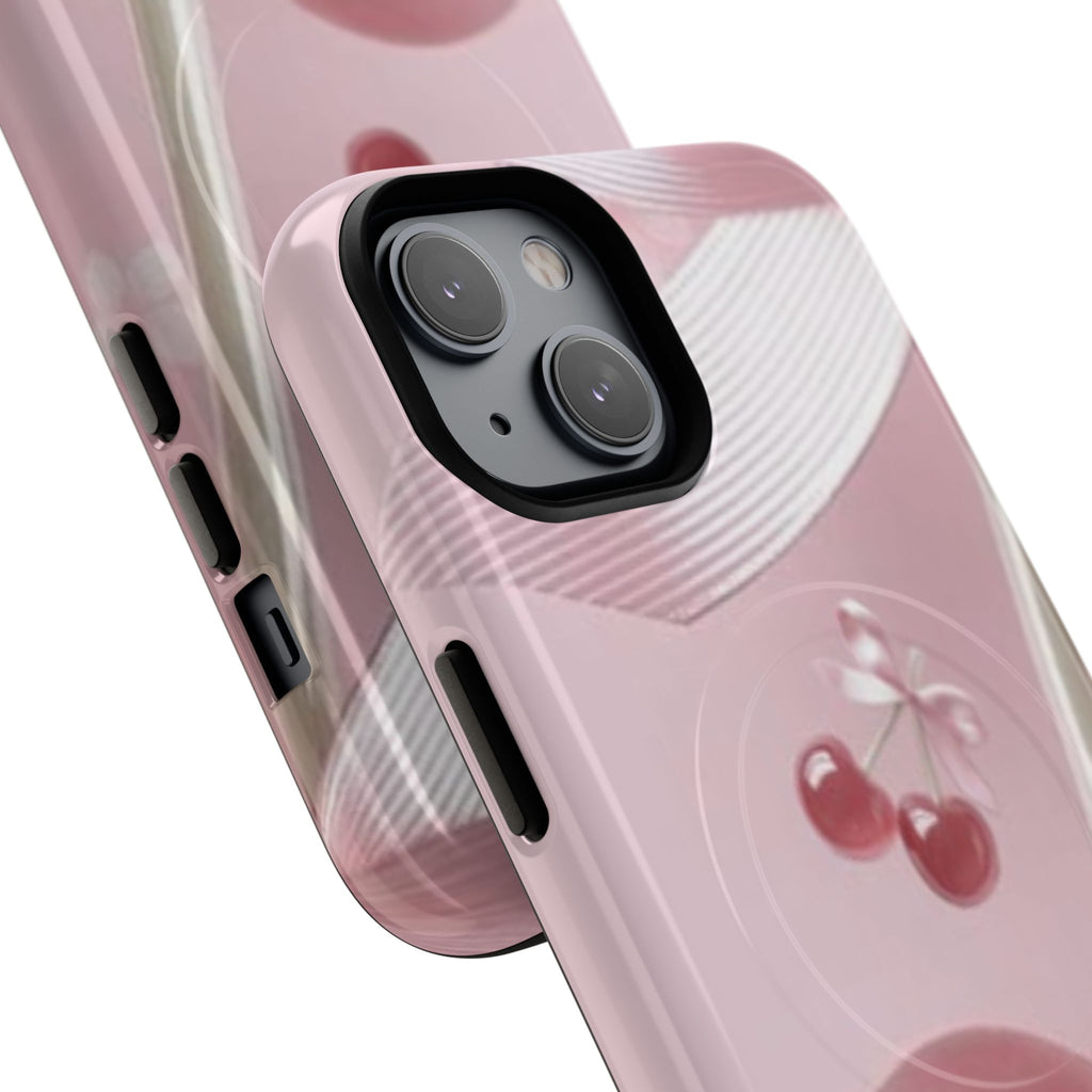 Pink Cherry MagSafe Phone Case — Tough Protective Cherry Design