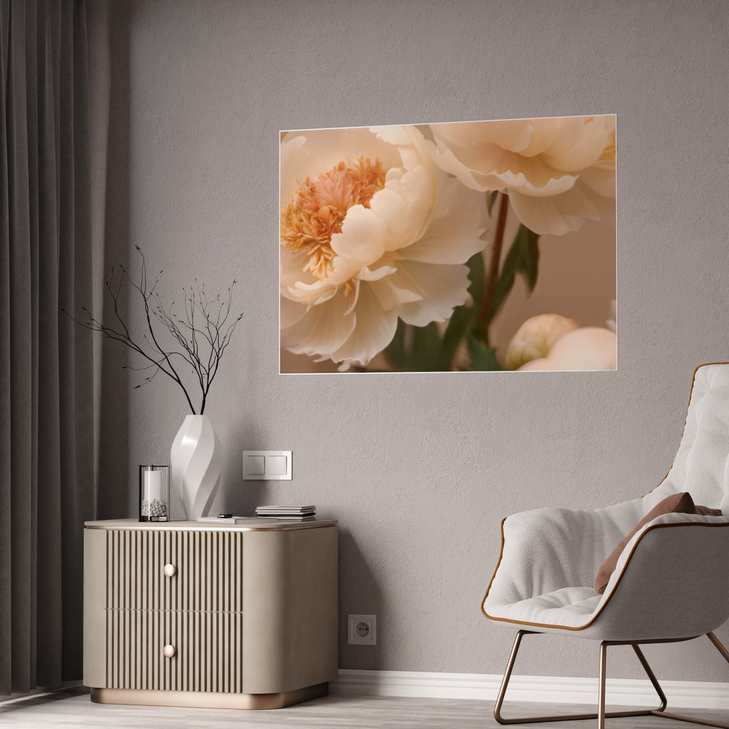 Peach Peony Print Poster
