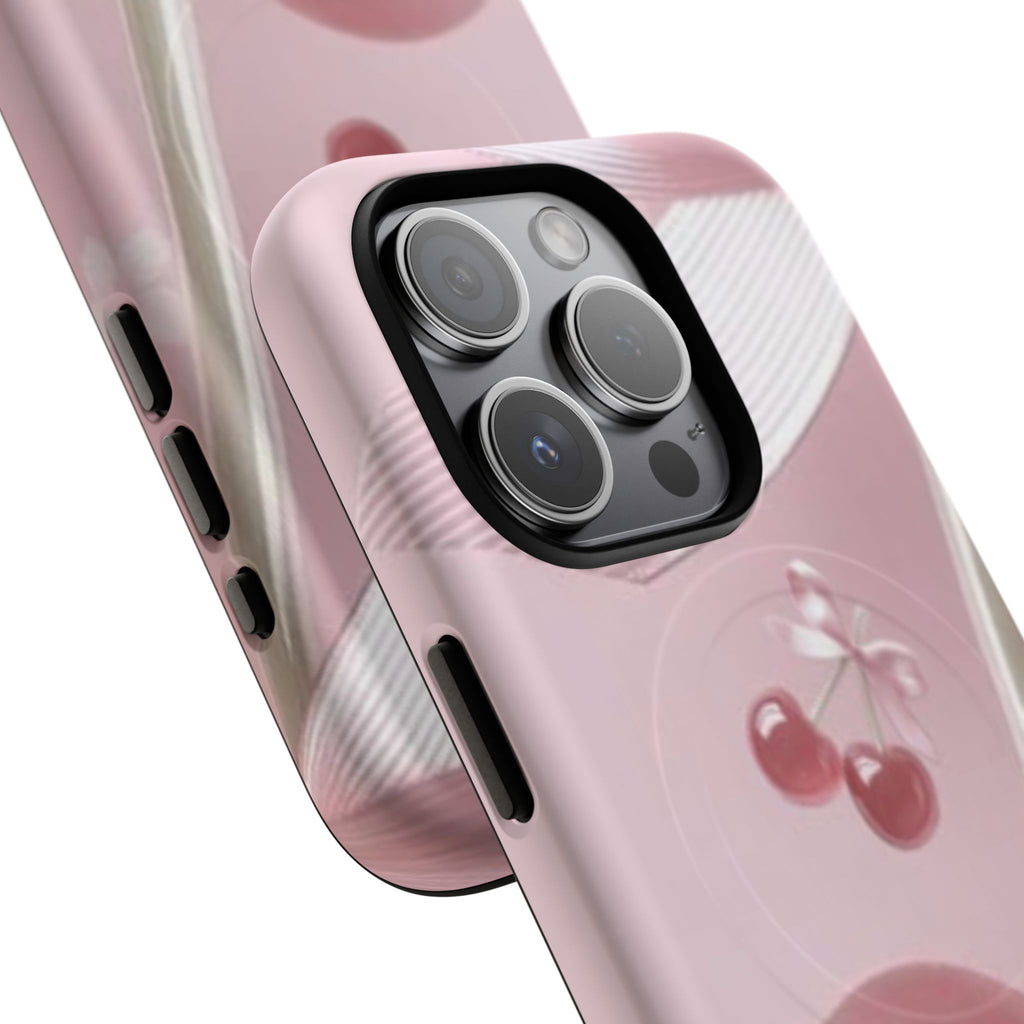 Pink Cherry MagSafe Phone Case — Tough Protective Cherry Design