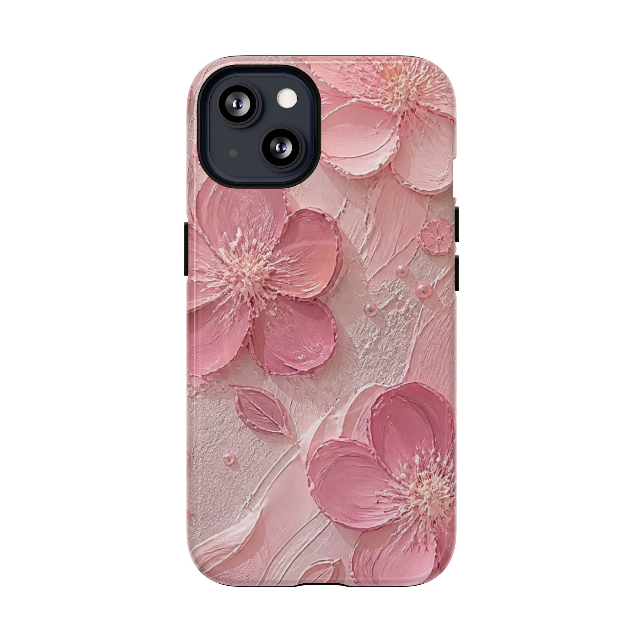 Pink Floral Tough Magnetic Phone Case — 3D Blossom Protective Cover