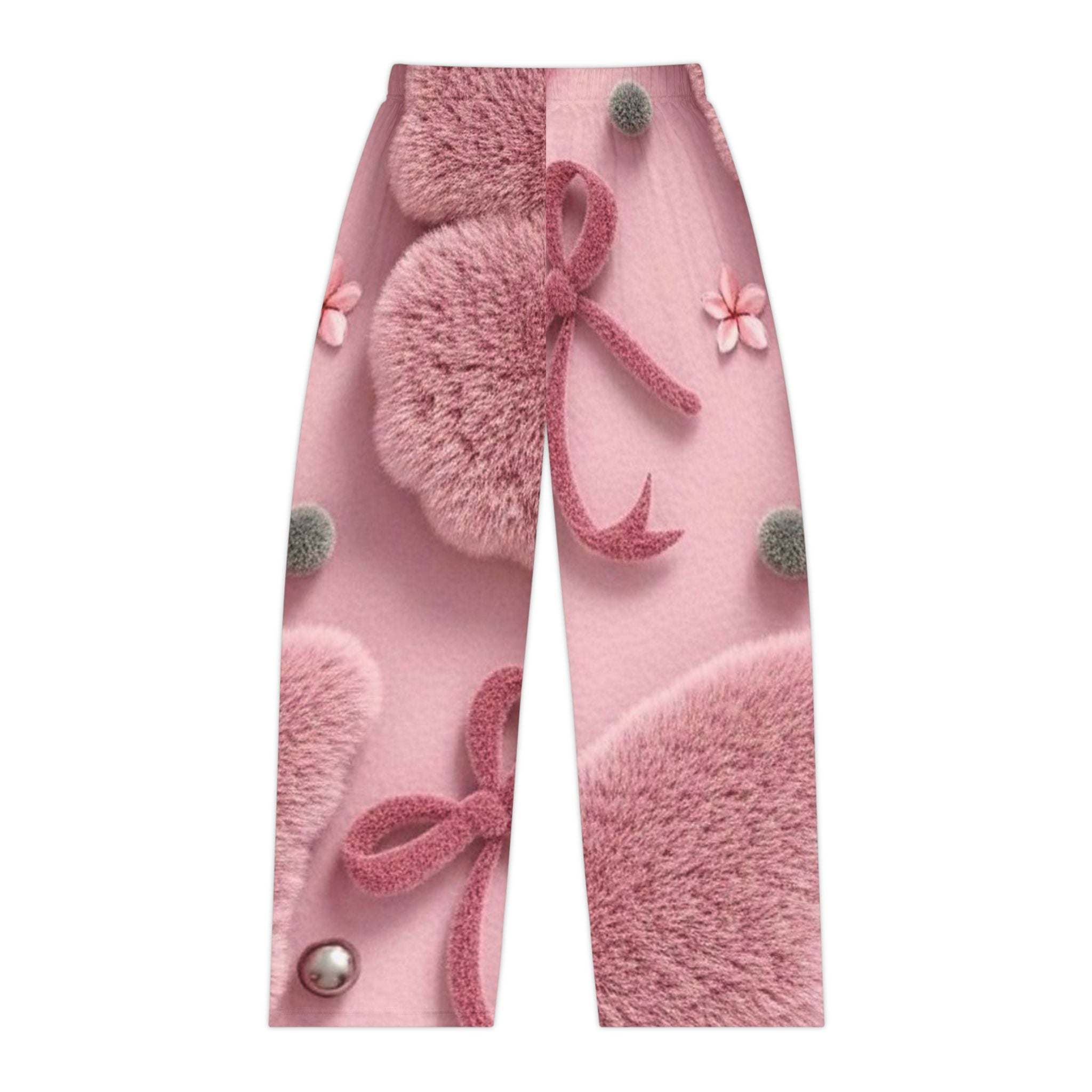 Pink Plush Heart Pajama Pants – Women's Cozy Loungewear