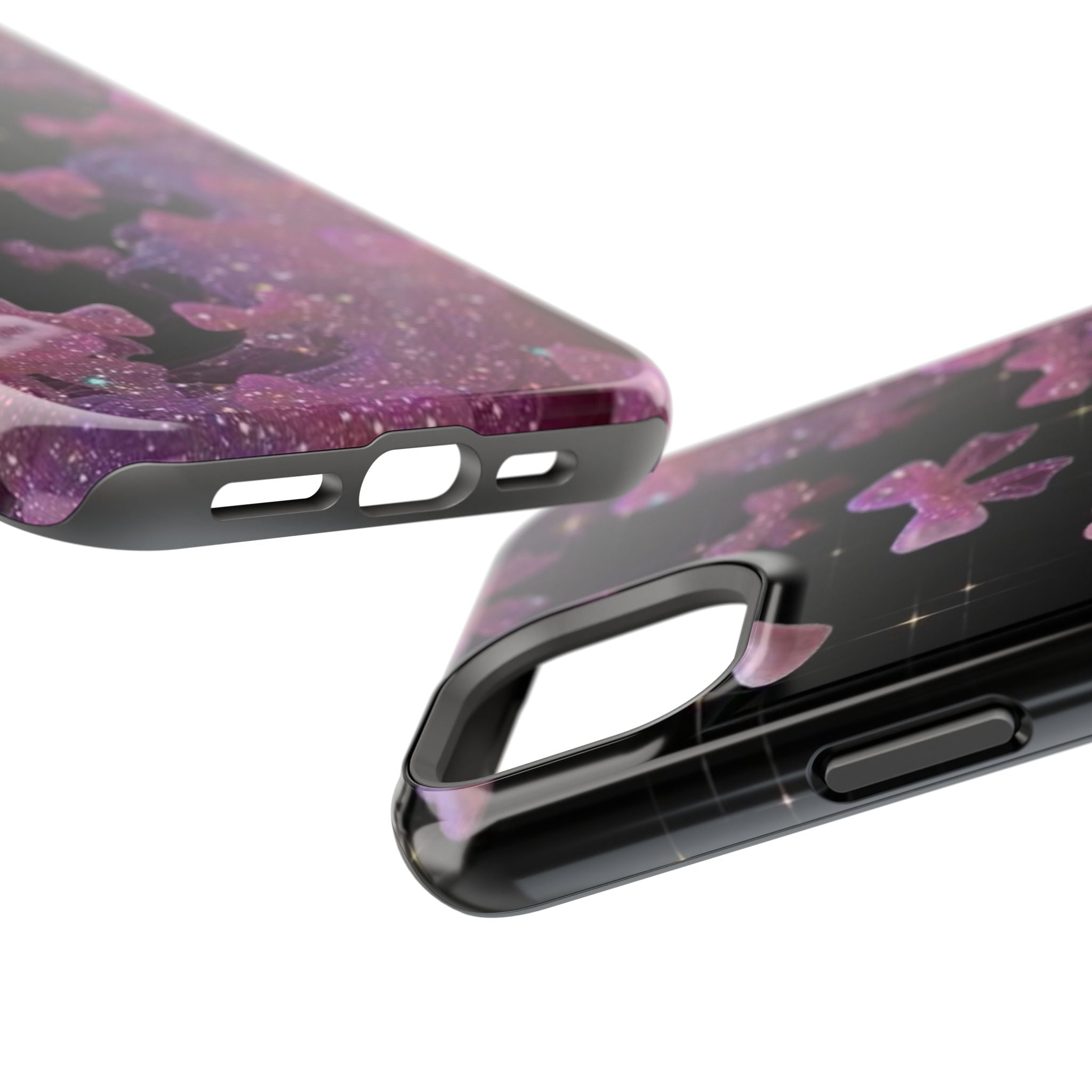 Galaxy Pink Butterflies Phone Case — Magnetic Impact-Resistant