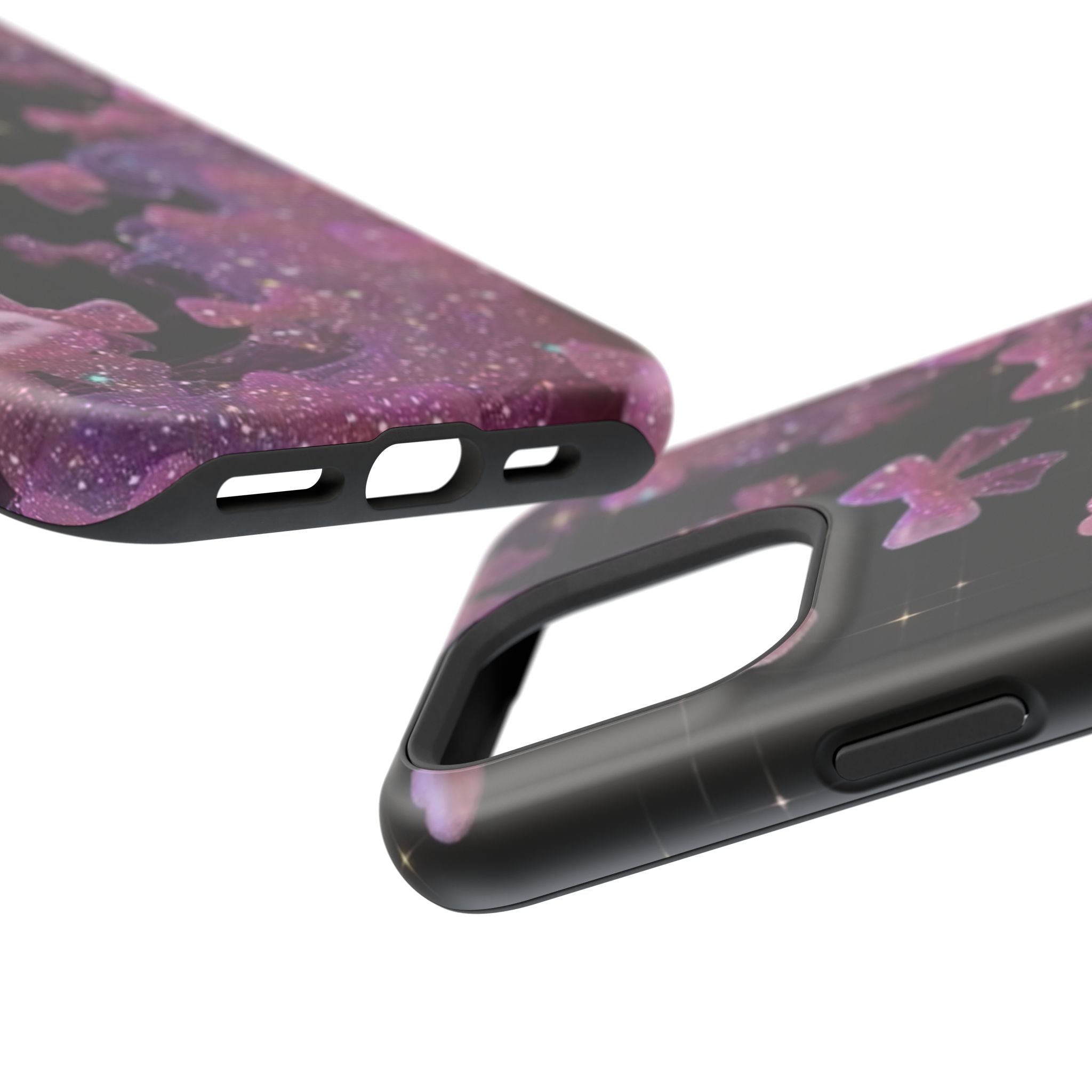 Galaxy Pink Butterflies Phone Case — Magnetic Impact-Resistant