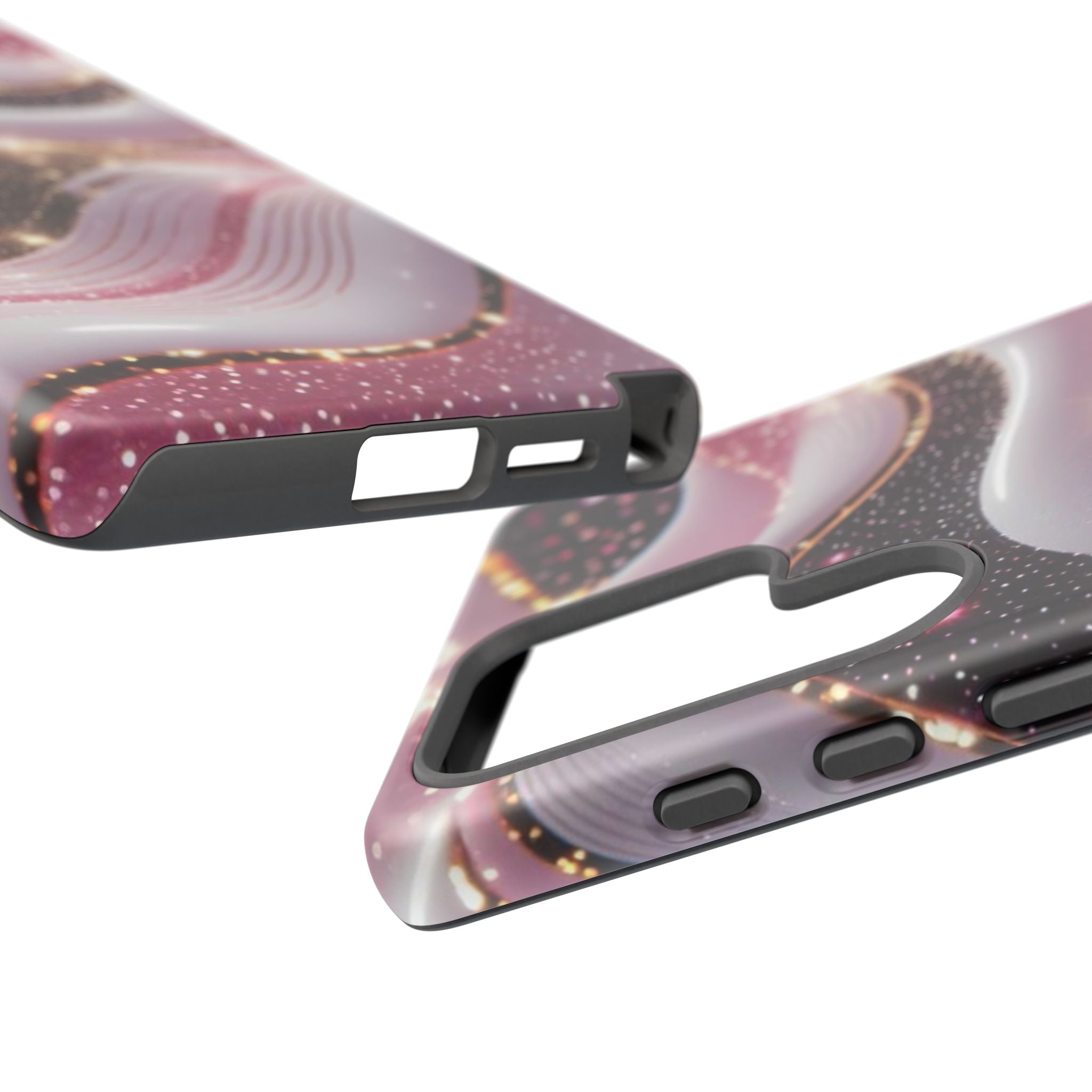 Sparkling Pink Wave Phone Case — Glitter Marble Protective Cover