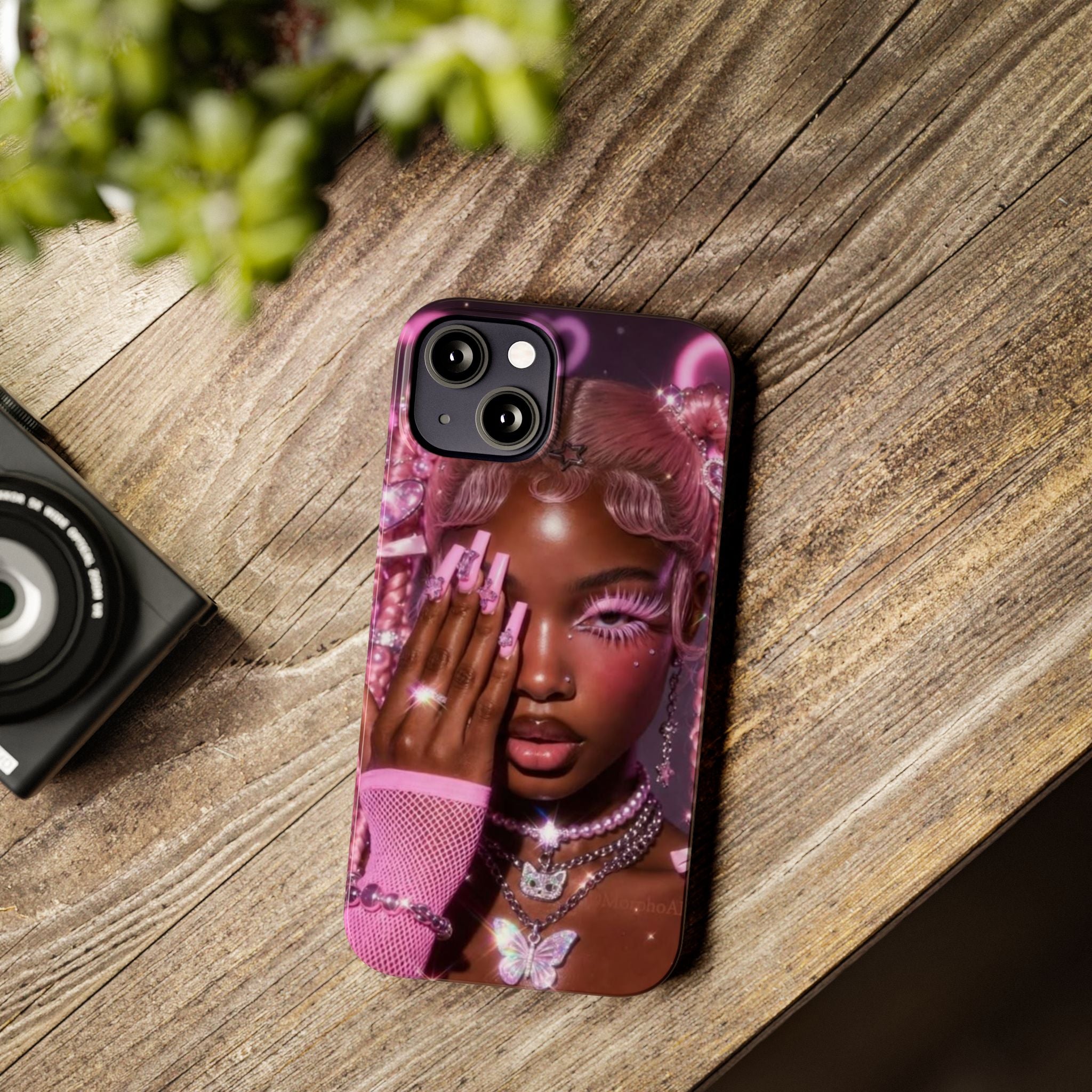Pink Glam Slim Phone Case — Butterfly Jewels Fashion iPhone Cover