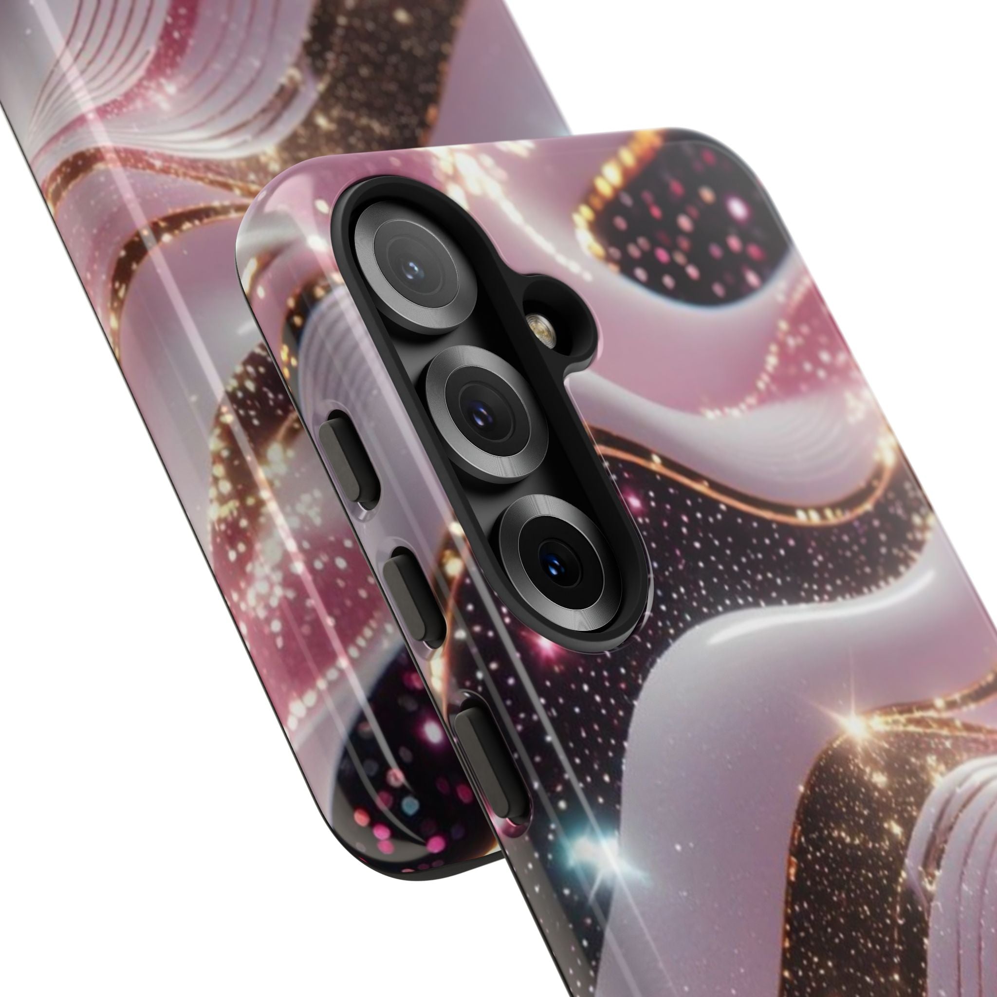 Sparkling Pink Wave Phone Case — Glitter Marble Protective Cover
