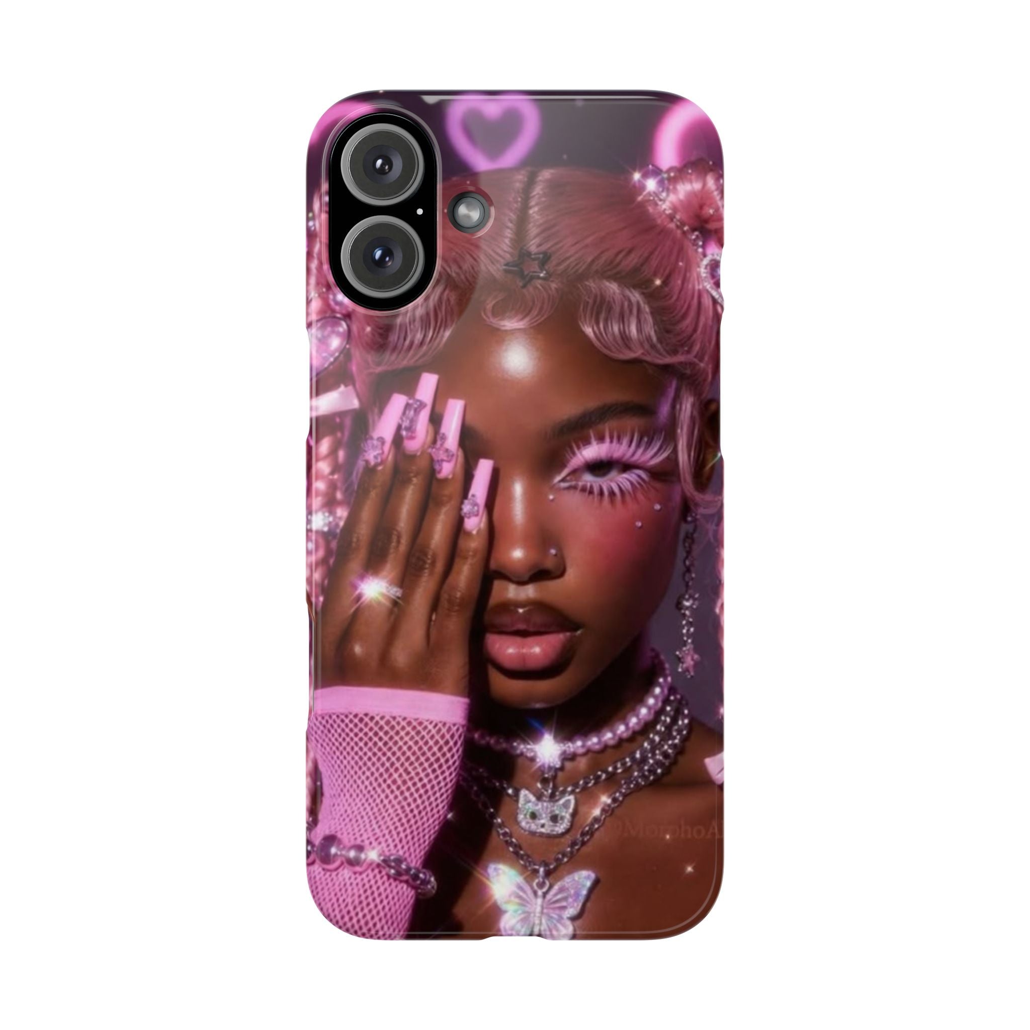 Pink Glam Slim Phone Case — Butterfly Jewels Fashion iPhone Cover