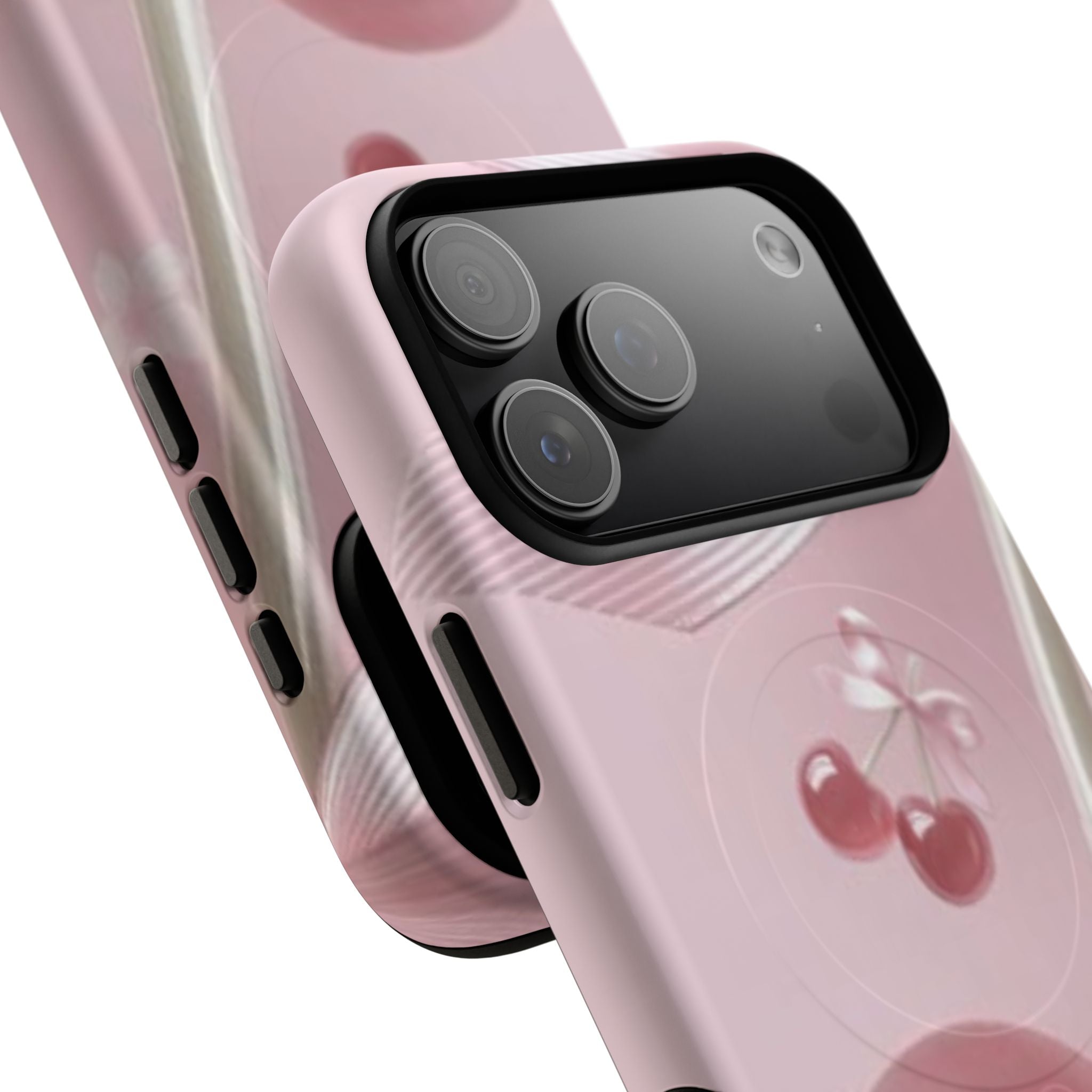 Pink Cherry MagSafe Phone Case — Tough Protective Cherry Design