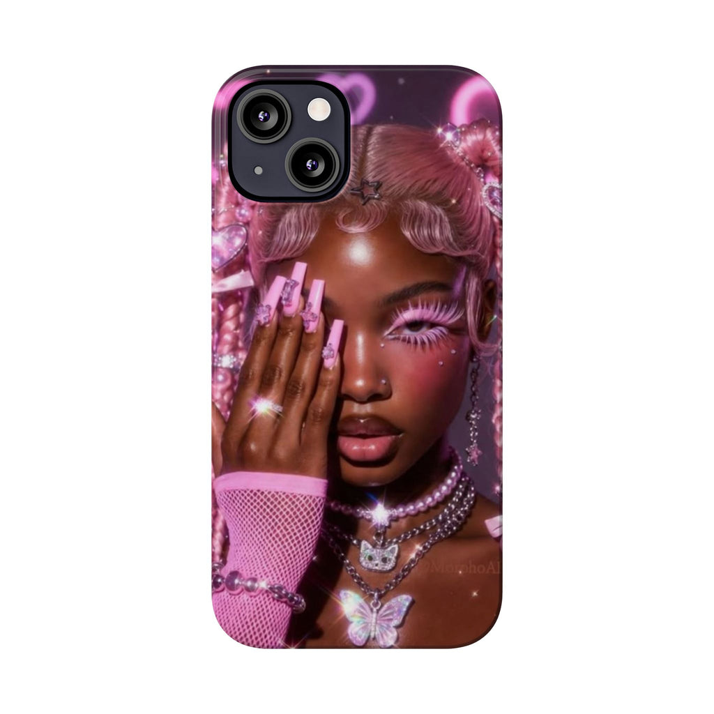 Pink Glam Slim Phone Case — Butterfly Jewels Fashion iPhone Cover