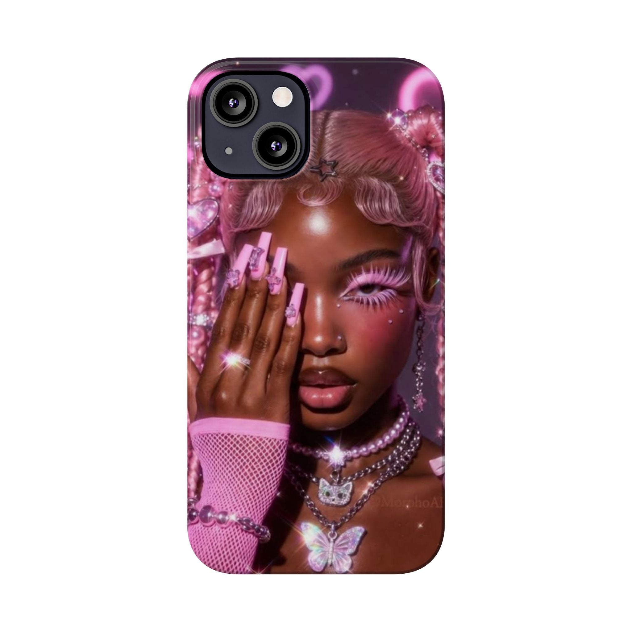 Pink Glam Slim Phone Case — Butterfly Jewels Fashion iPhone Cover