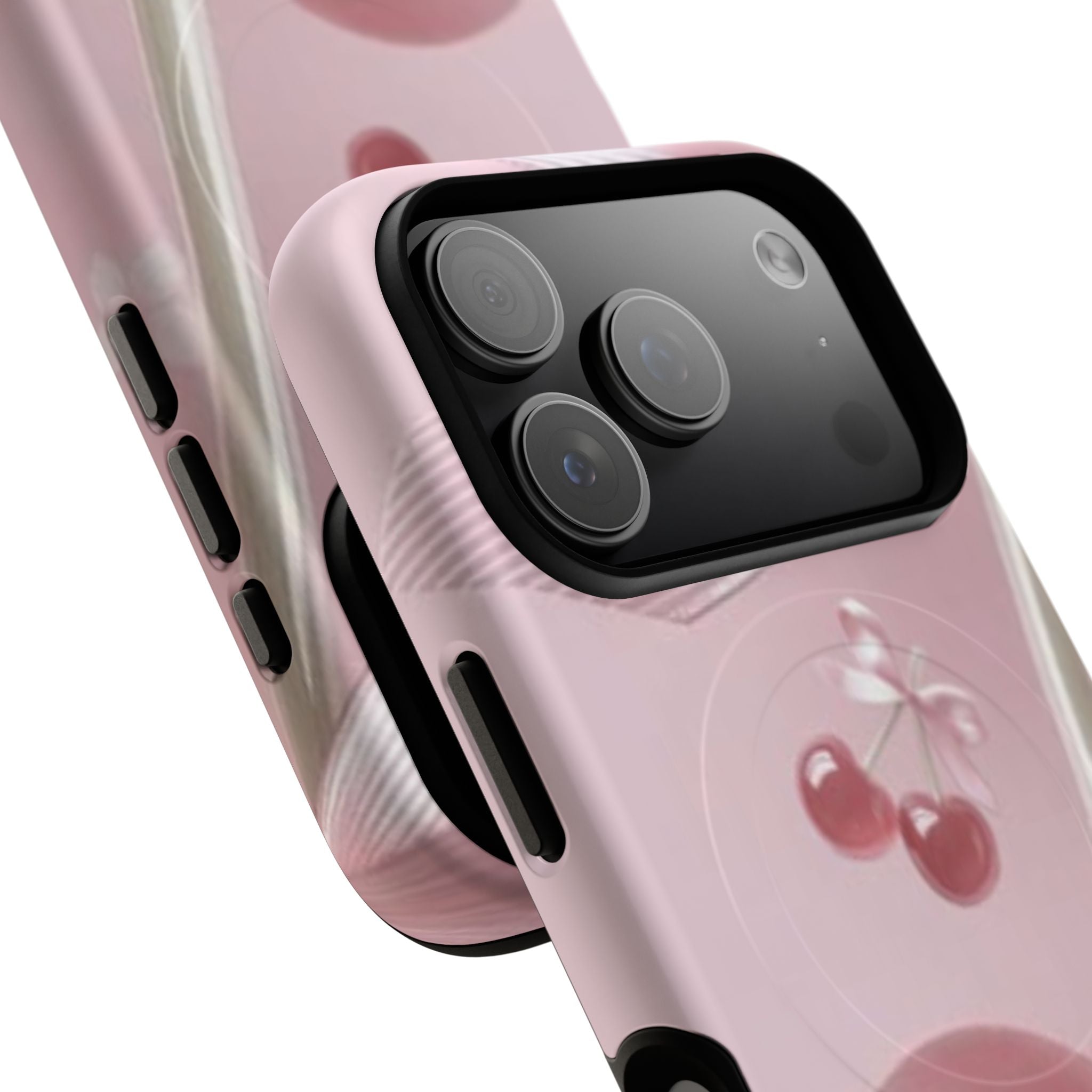 Pink Cherry MagSafe Phone Case — Tough Protective Cherry Design