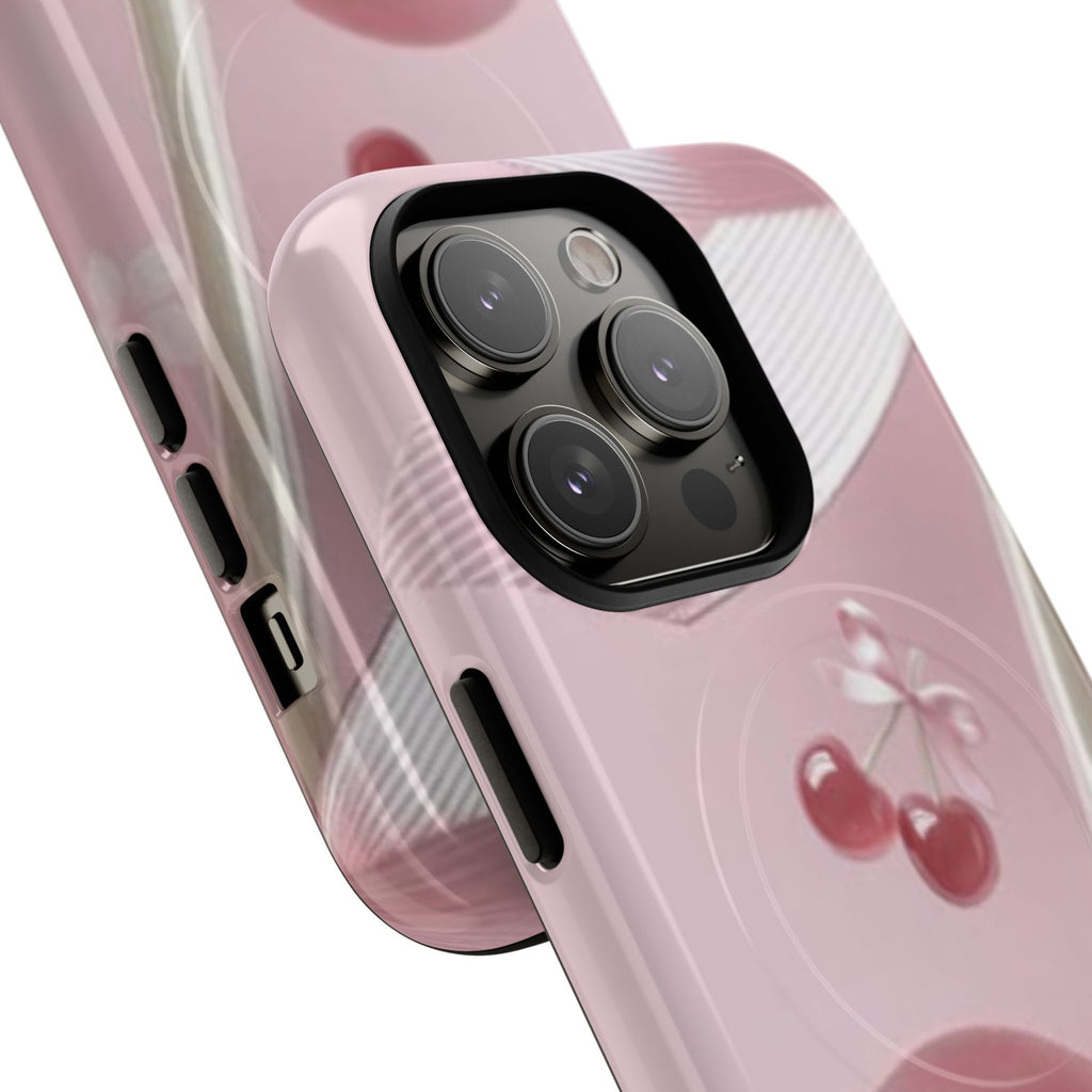 Pink Cherry MagSafe Phone Case — Tough Protective Cherry Design