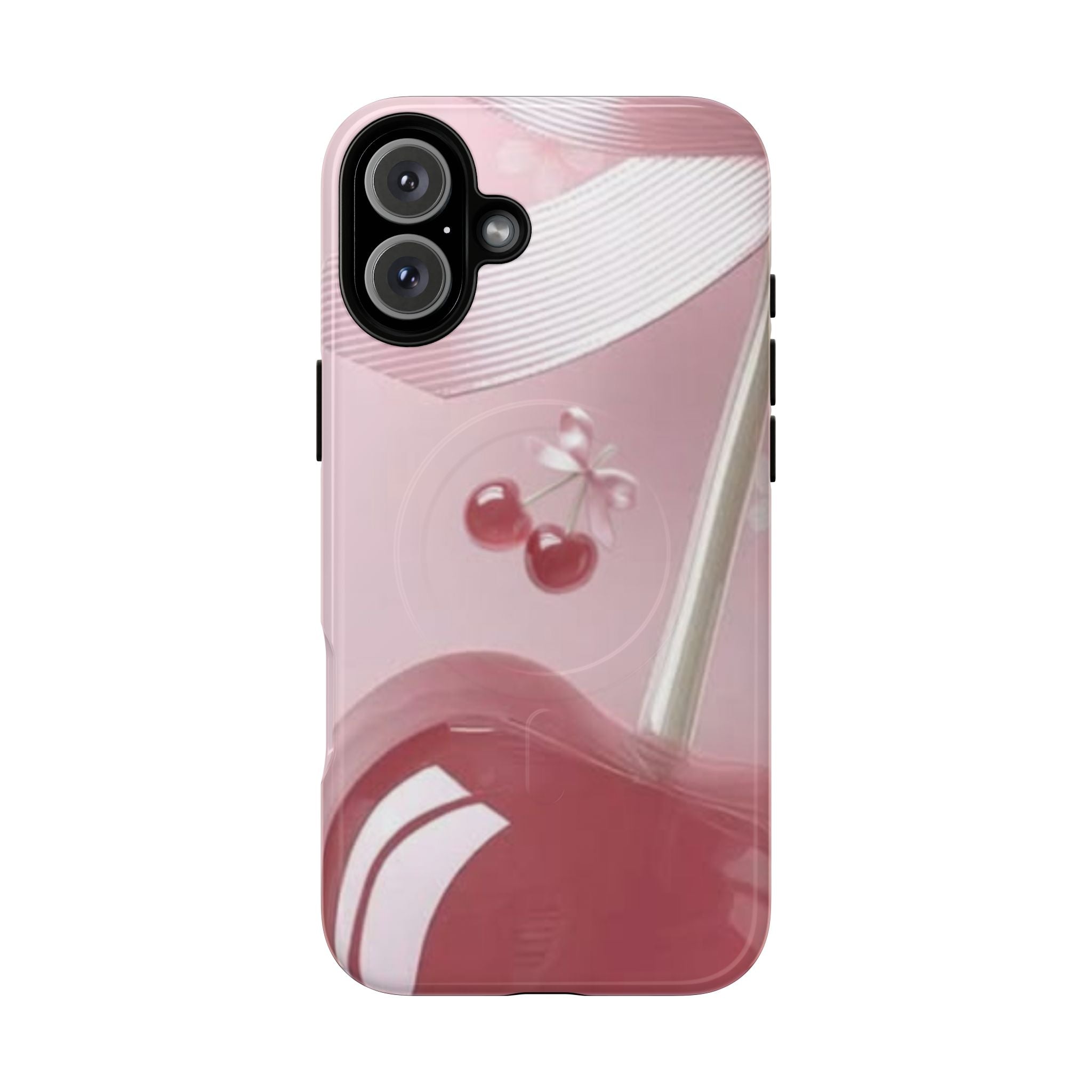 Pink Cherry MagSafe Phone Case — Tough Protective Cherry Design
