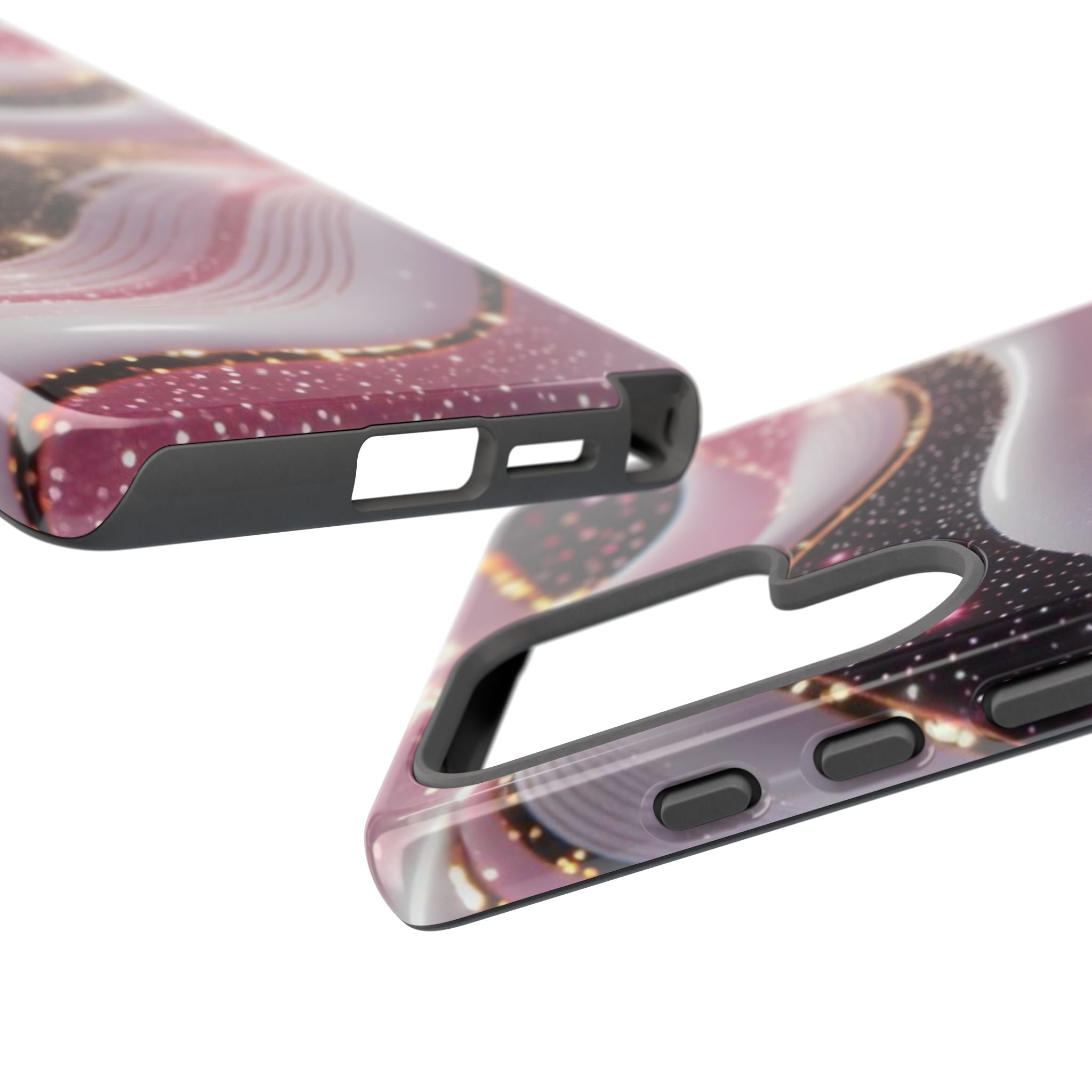 Sparkling Pink Wave Phone Case — Glitter Marble Protective Cover