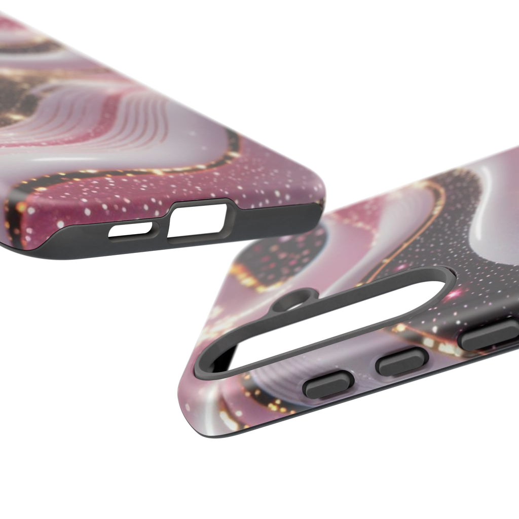 Sparkling Pink Wave Phone Case — Glitter Marble Protective Cover